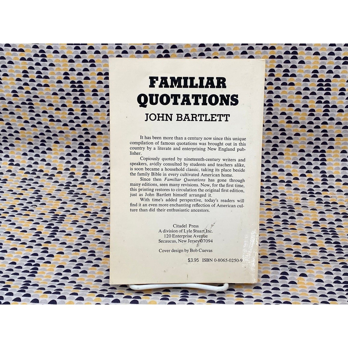 Familiar Quotations - John Bartlett - Vintage Paperback Book - Citadel Press Edition