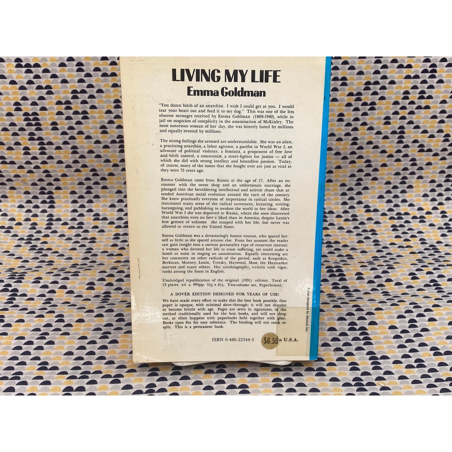 Living My Life - Volume Two - Emma Goldman - Vintage Paperback Book