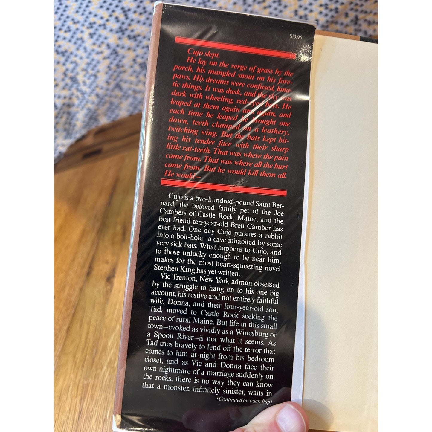 Cujo - Stephen King - Vintage Hardcover Book - 1981 Viking Press - 1st Edition, 1st Printing