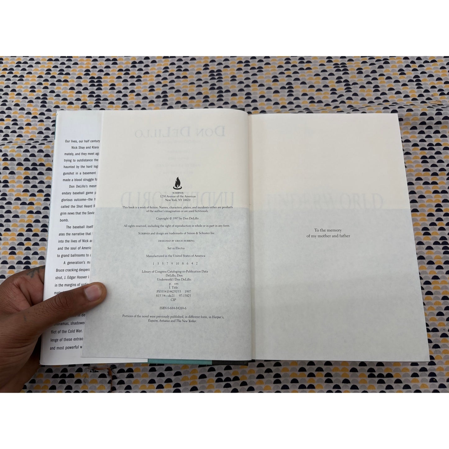 Underworld - Don DeLillo - Hardcover - Scribners 1st Edition 1st Printing