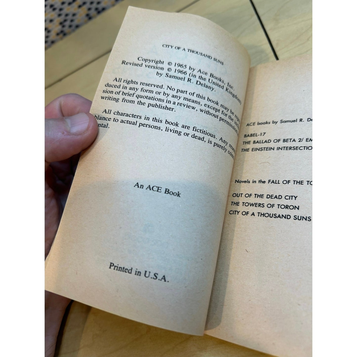 City of a Thousand Suns - Samuel R. Delany - Ace SF Edition
