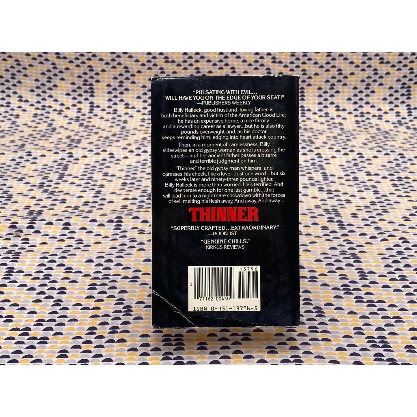 Thinner - Stephen King - Vintage Paperback Book - Signet Books