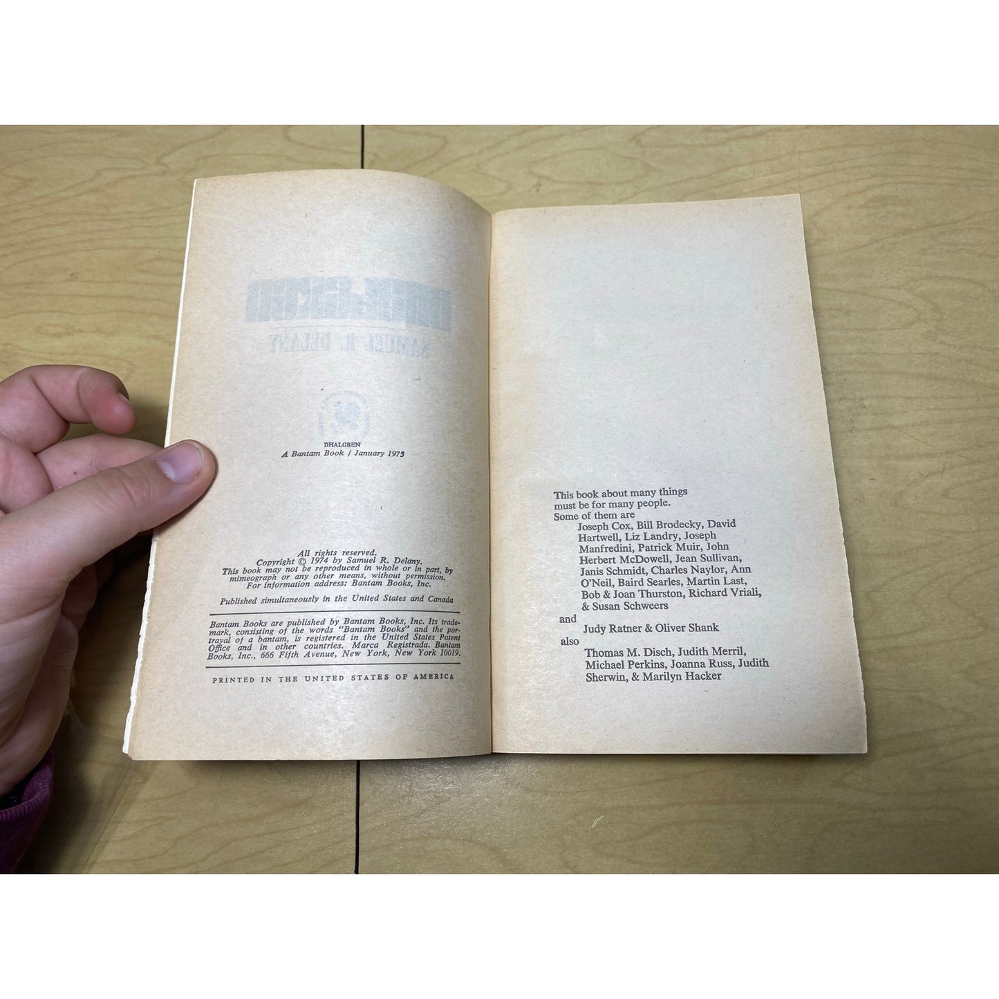 Dhalgren - Samuel R. Delany - Vintage Paperback Book - Bantam Science Fiction Edition
