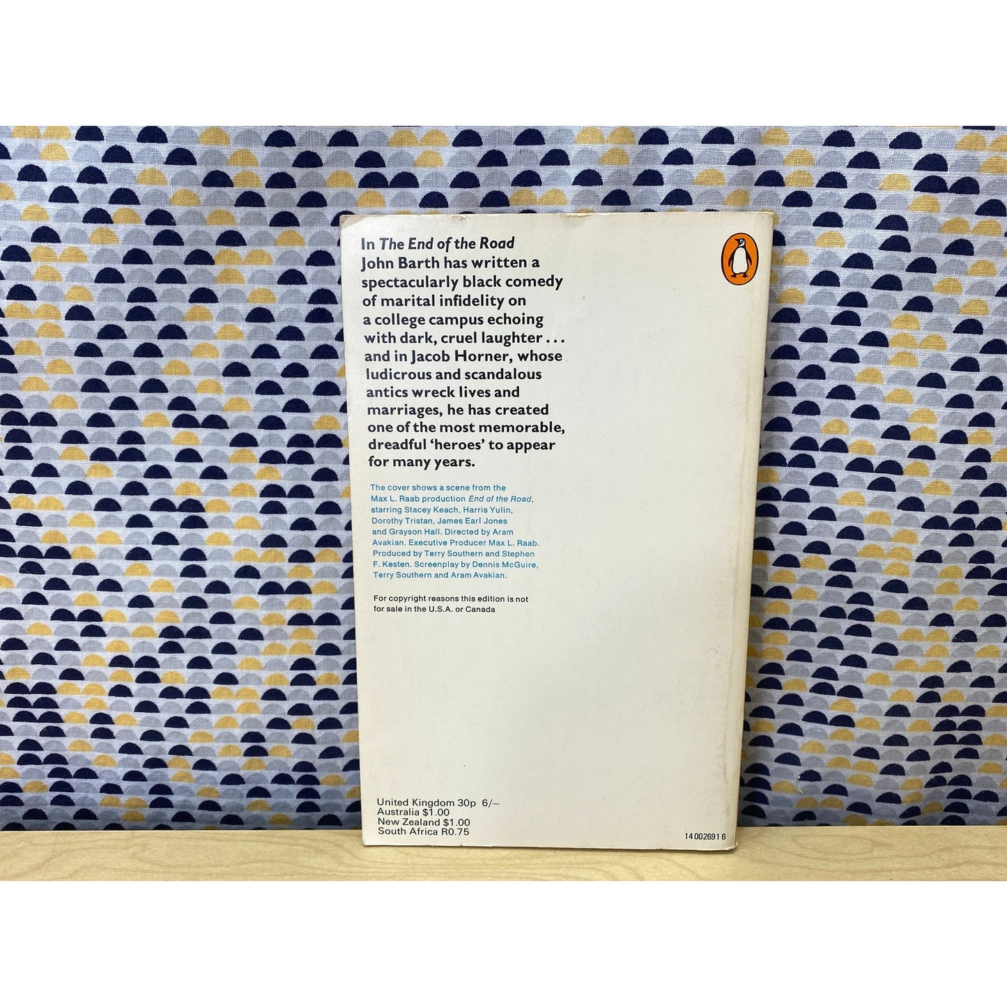 The End of the Road - John Barth - Movie Tie-In - Vintage Paperback Book - Penguin Edition