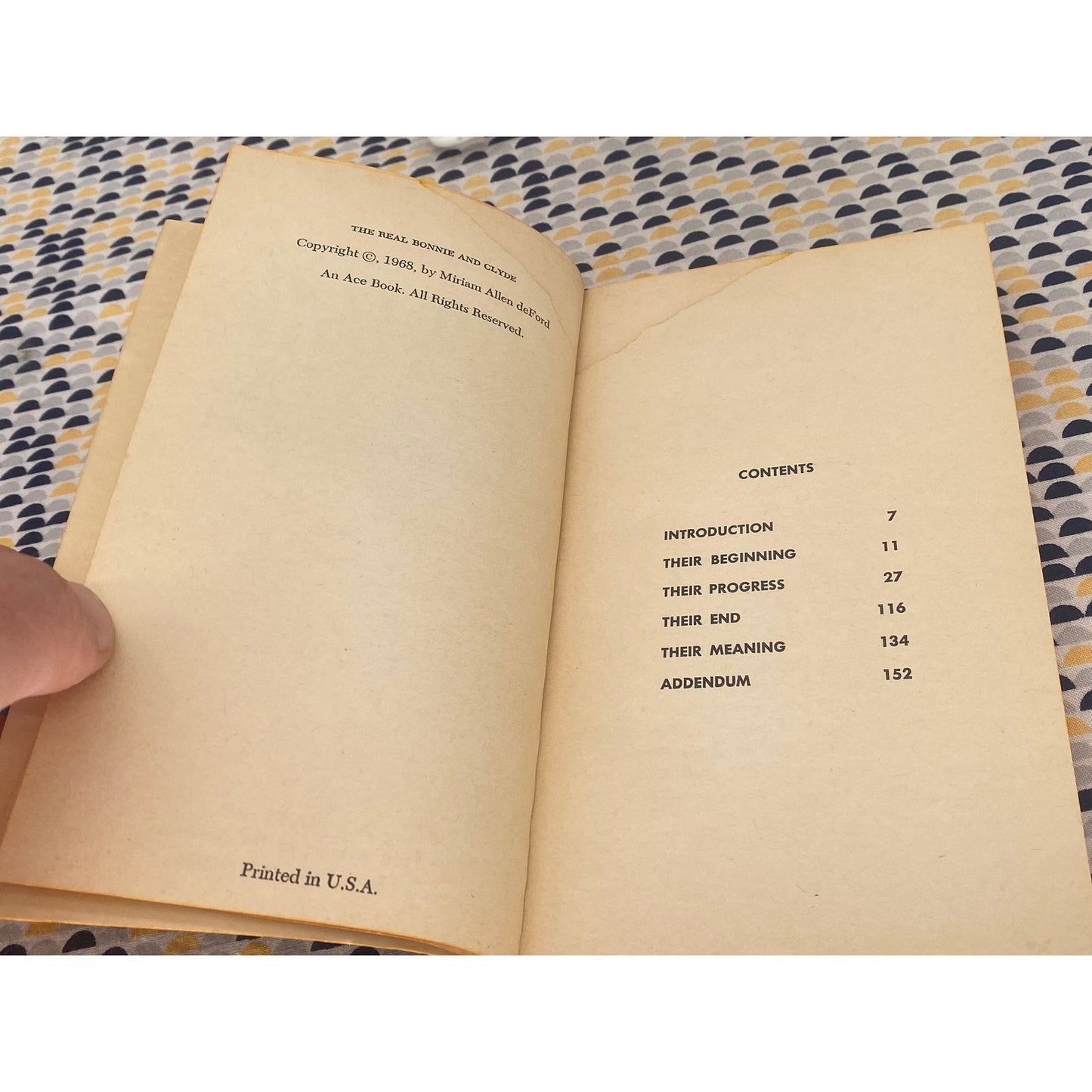 The Real Bonnie & Clyde - Miriam Allen deFord - Vintage Paperback Book - Ace Edition