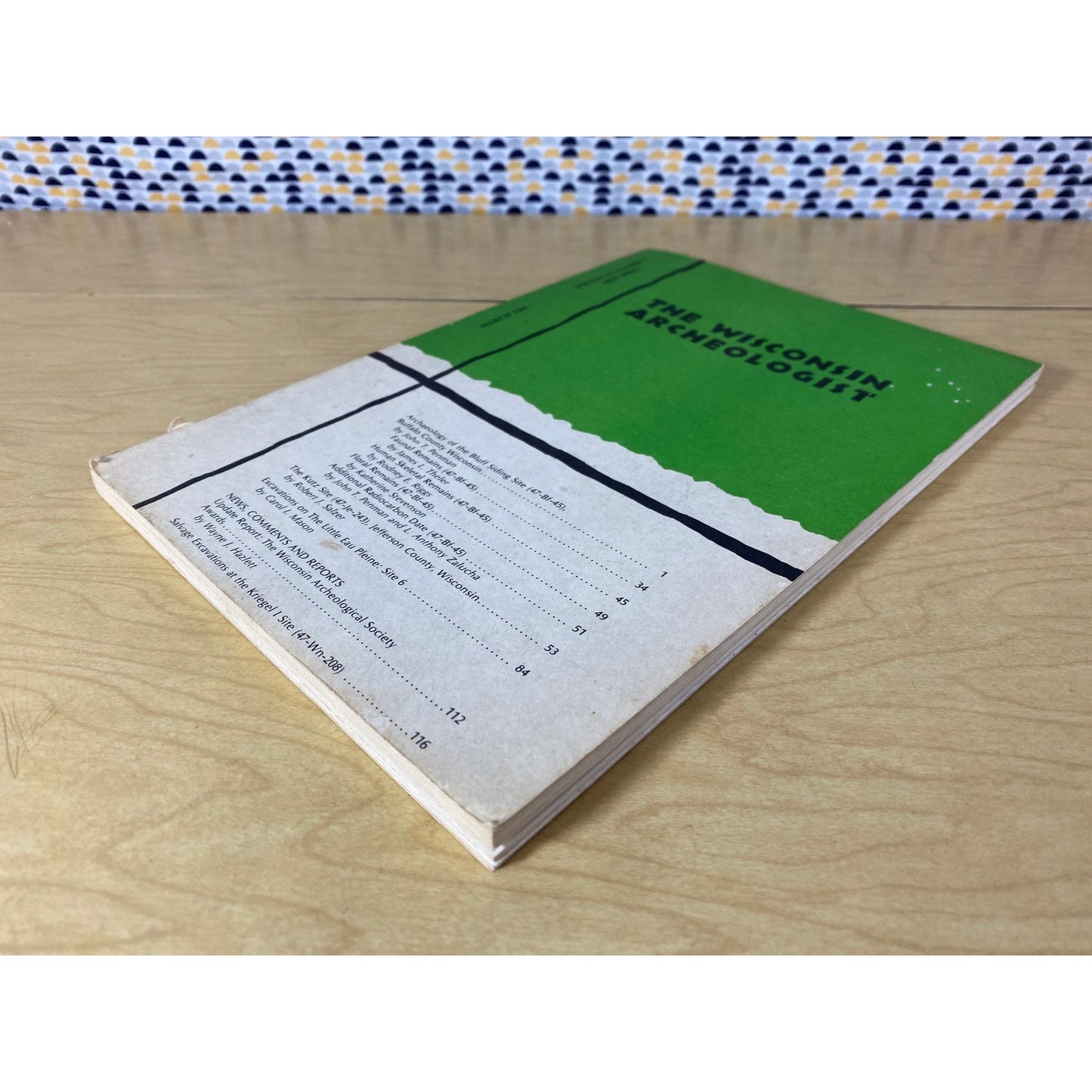 The Wisconsin Archeologist - March 1981 - Volume 62 Number 1 - Vintage Paperback Book - Wisconsin Archeological Society