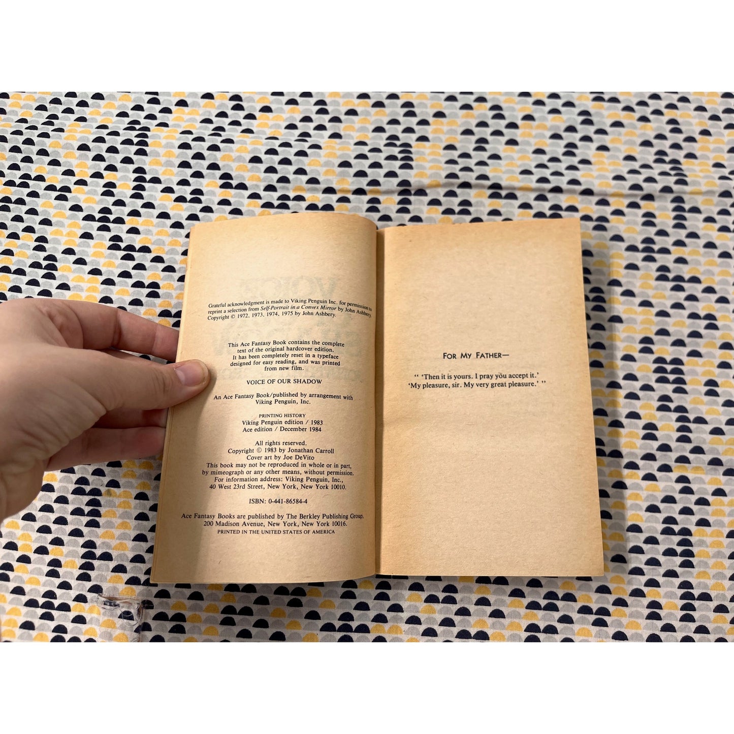 Voice of Our Shadow - Jonathan Carrol - Ace Fantasy - Paperback