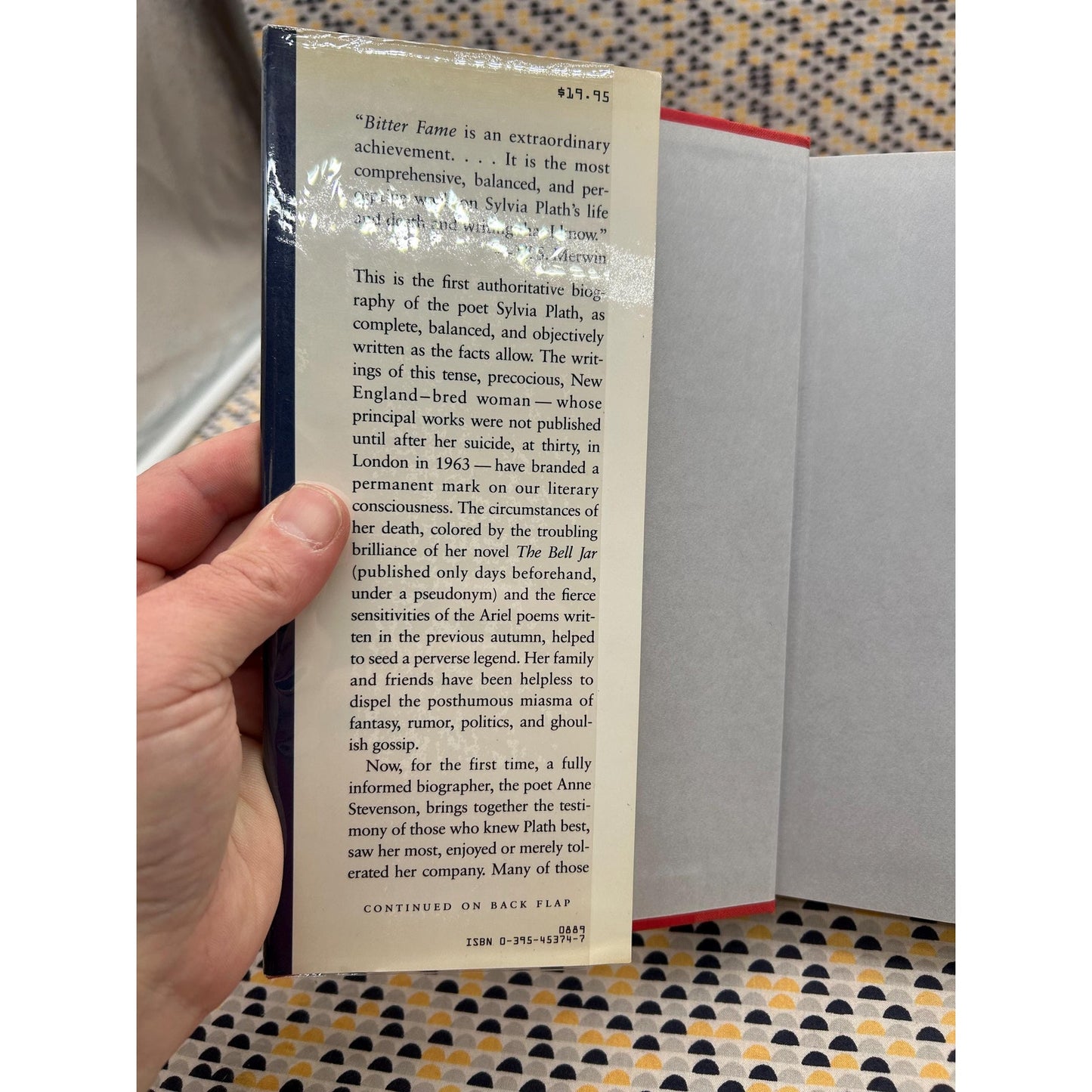 Bitter Fame - A Life of Sylvia Plath - Anne Stevenson - Houghton Mifflin Edition