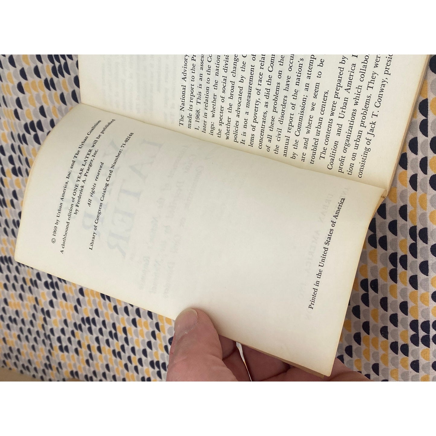 One Year Later: An Assessment Of The Nation's Response To The Commission On Civil Disorders - The Urban Coalition - Vintage Paperback Book