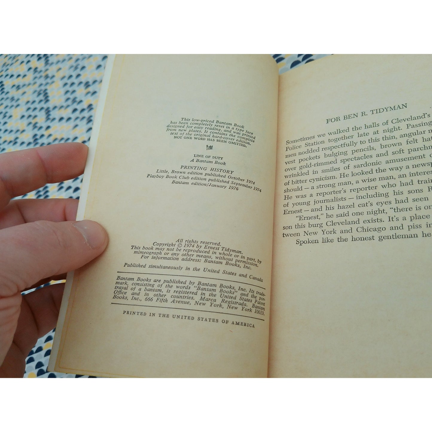 Line Of Duty - Ernest Tidyman - Shaft - Vintage Paperback Book - Bantam Edition