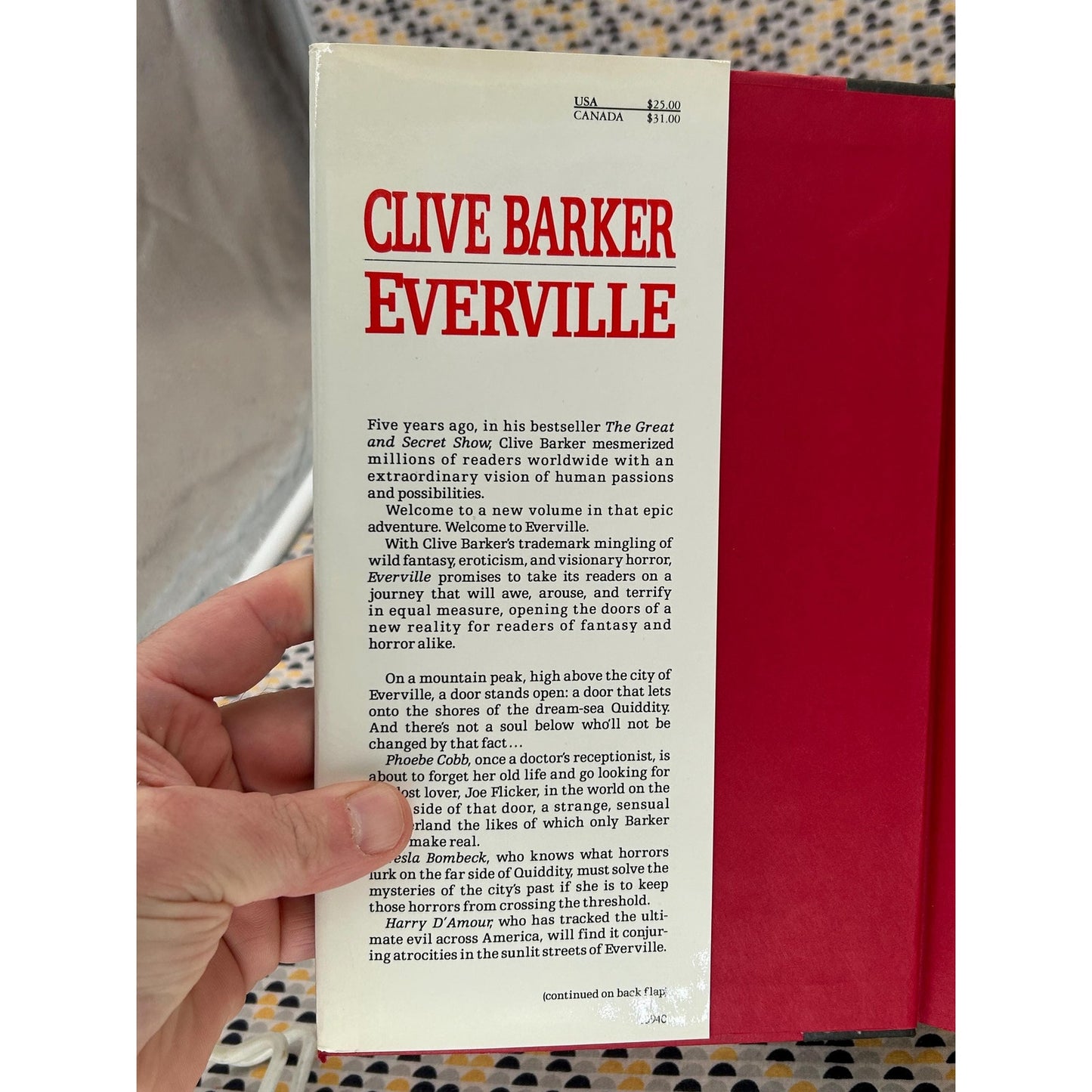 Everville - Clive Barker - Hardcover Book - Harper Collins 1st Edition
