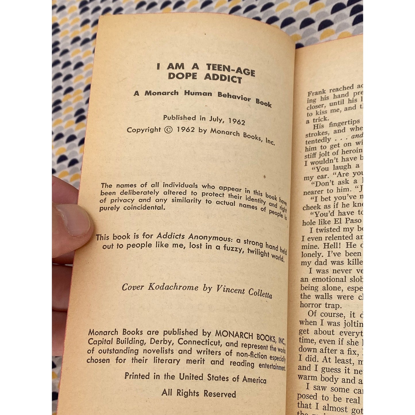 Teen-Age Dope Addict - Valerie June - Vintage Paperback - 1962 Monarch Edition