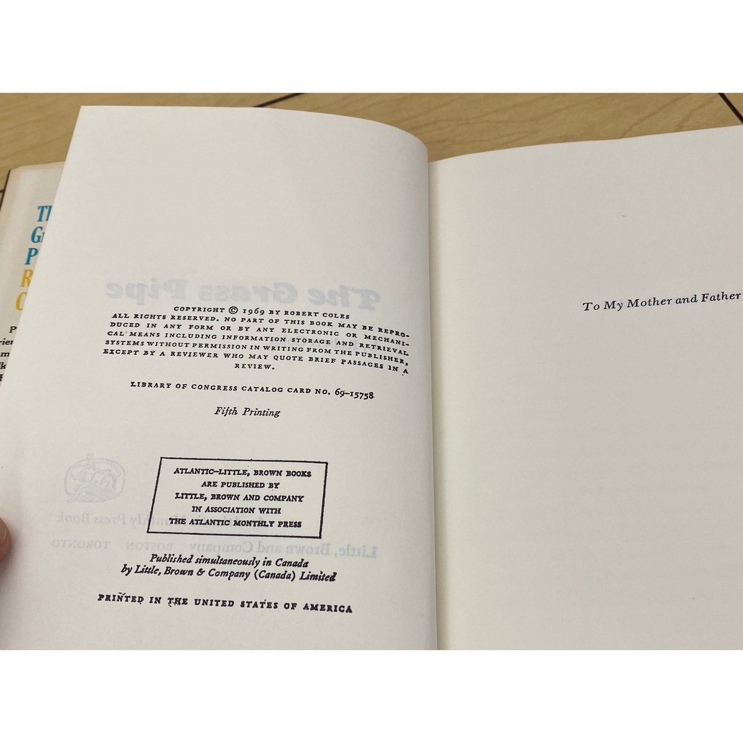 The Grass Pipe - Robert Coles - Vintage Hardcover Book - 1969 Little, Brown and Co