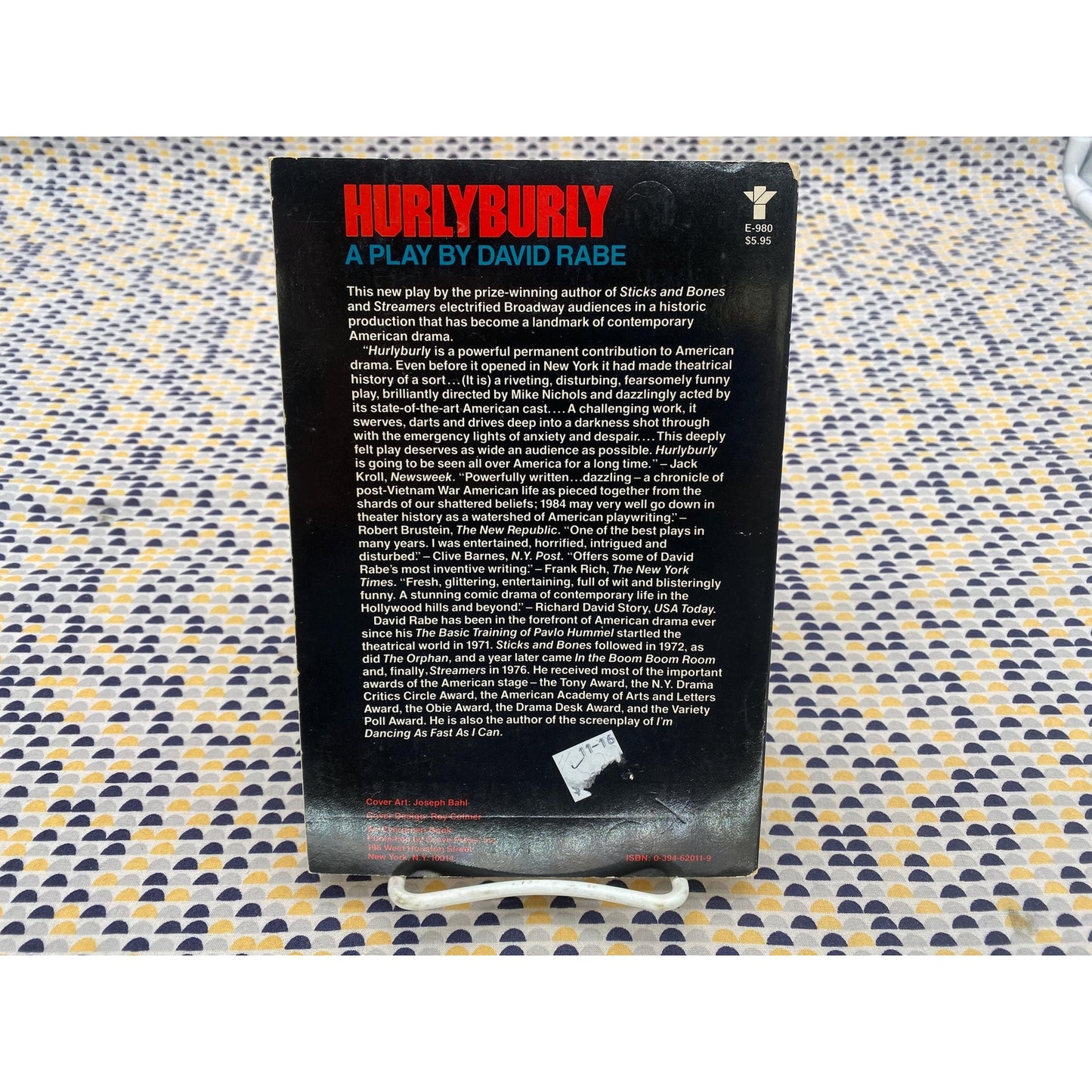 HurlyBurly - A play by David Rabe - Vintage Paperback Book - Grove Press