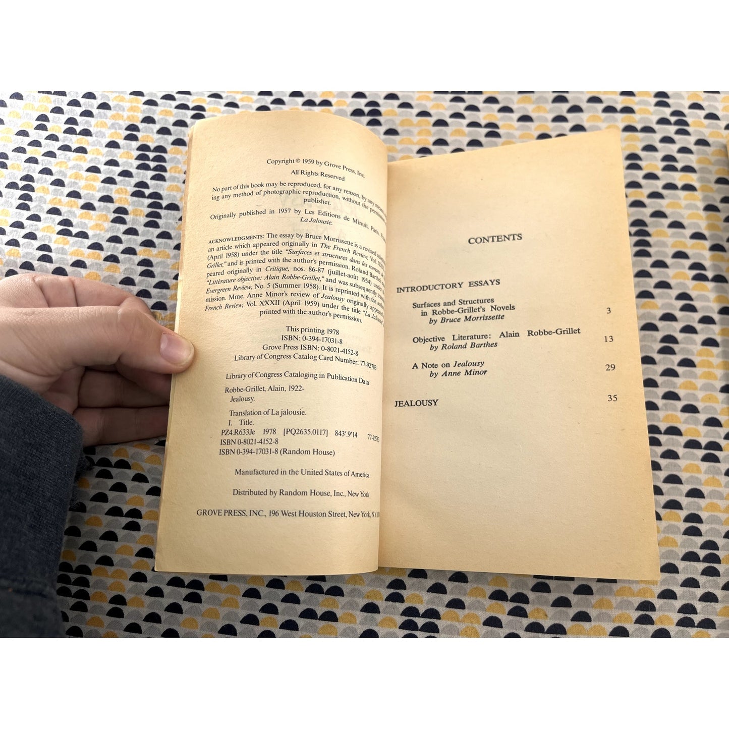 Jealousy - Alain Robbe-Grillet - Black Cat Books - Paperback