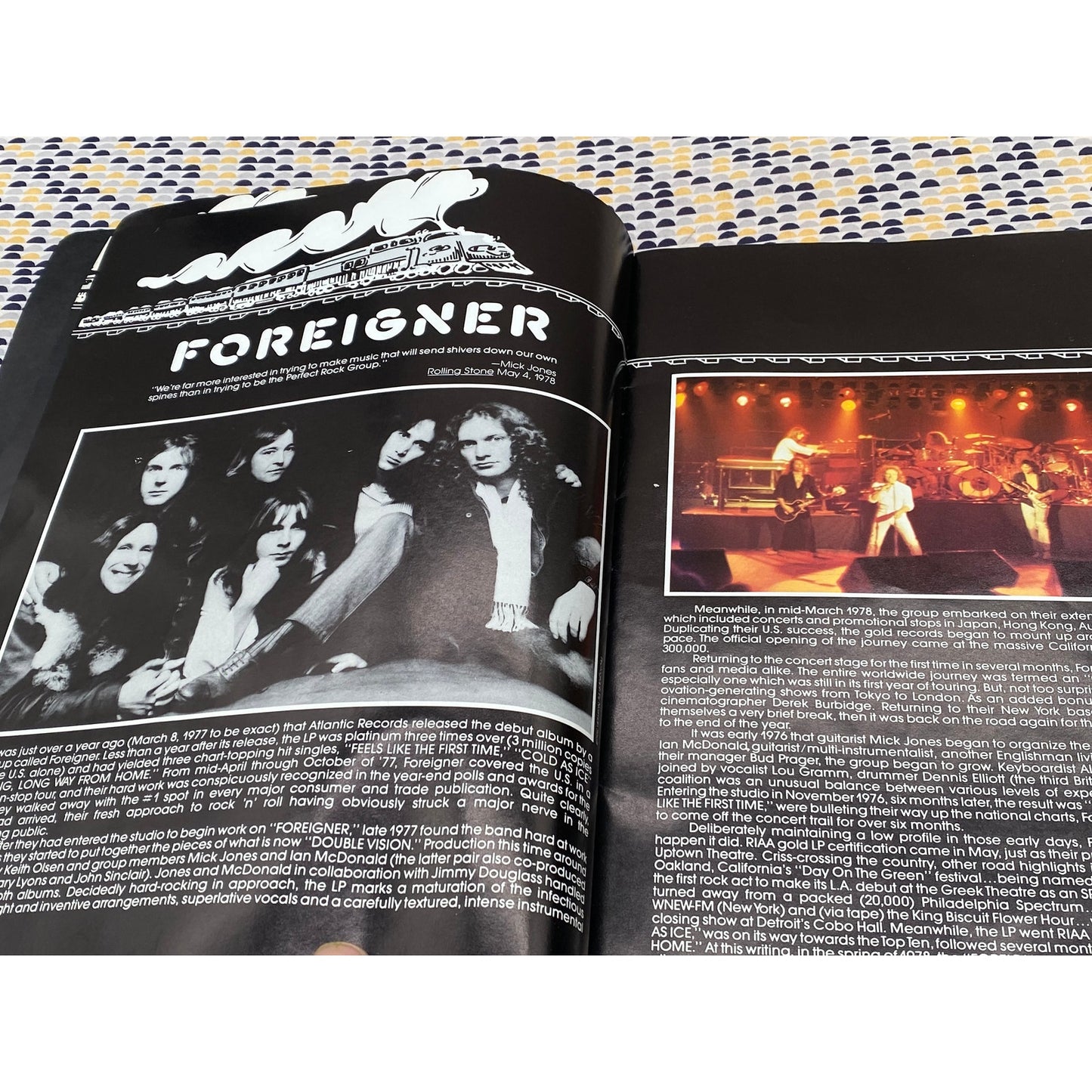Foreigner - 1978 - Double Vision Tour Program - Vintage Paperback Book