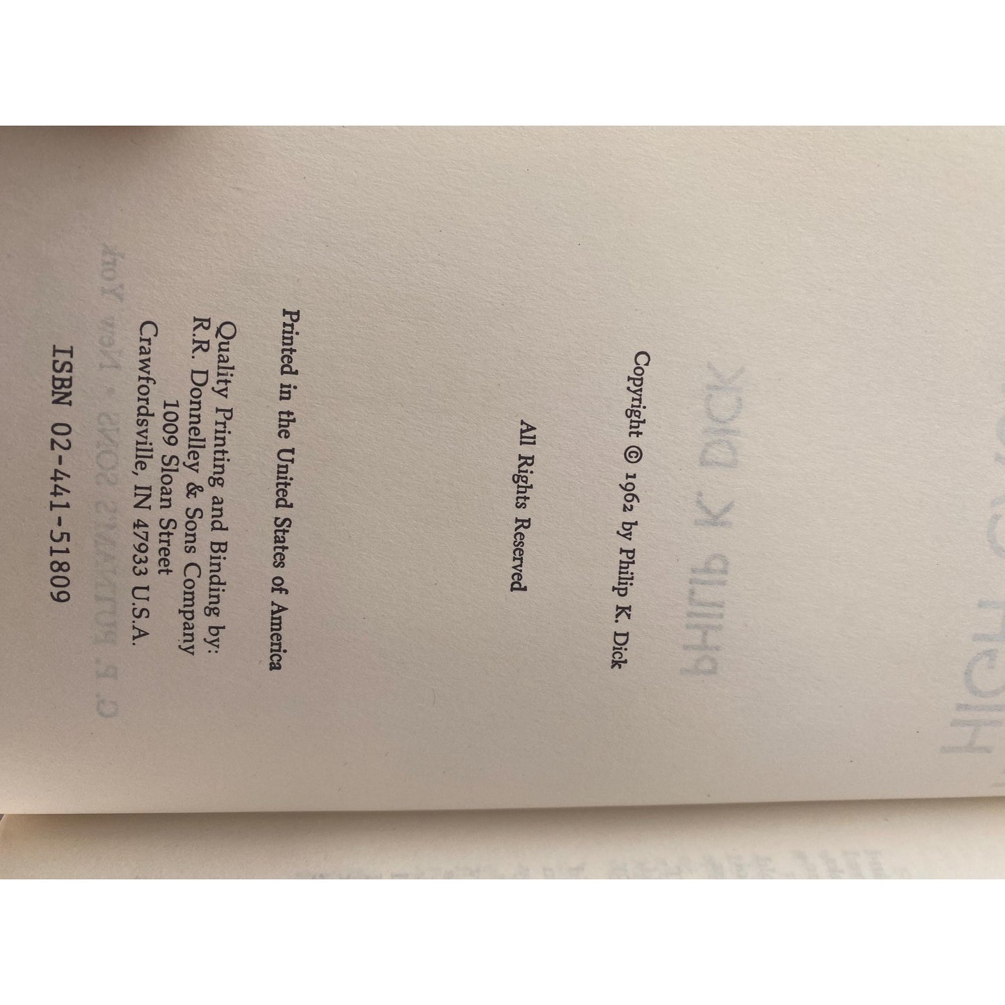 The Man in the High Castle - Philip K. Dick - 1962 Putnam Edition