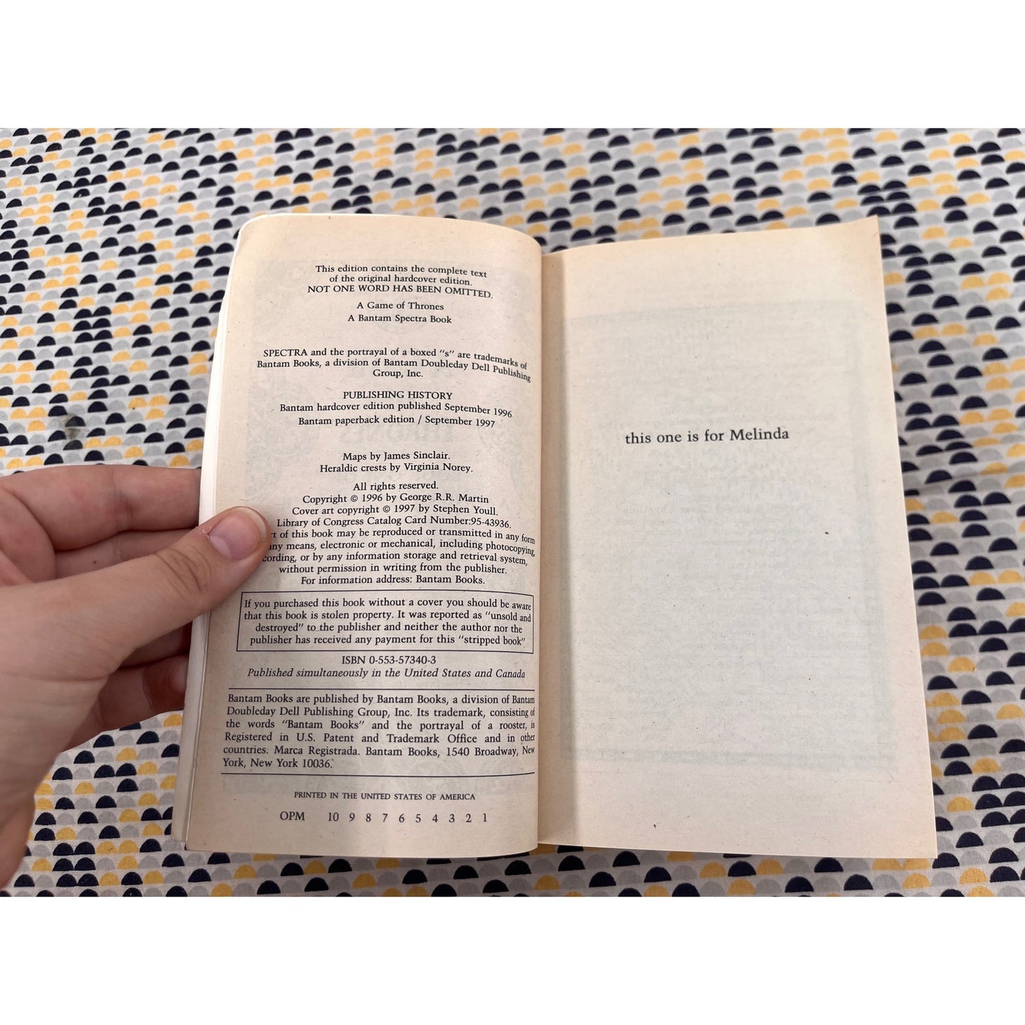 George R.R. Martin - Game Of Thrones - Vintage Paperback Book - Bantam Books - 1st Paperback Printing