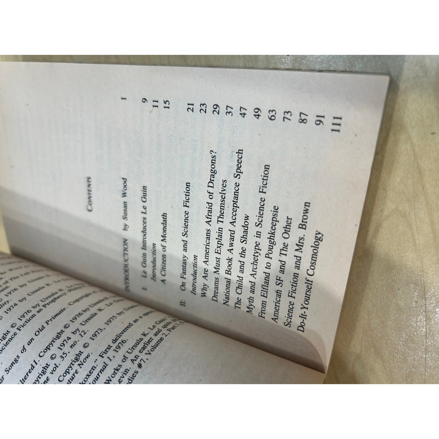 Language of the Night - Ursula K. Le Guin - Hardcover Book - Putnam 1st Edition