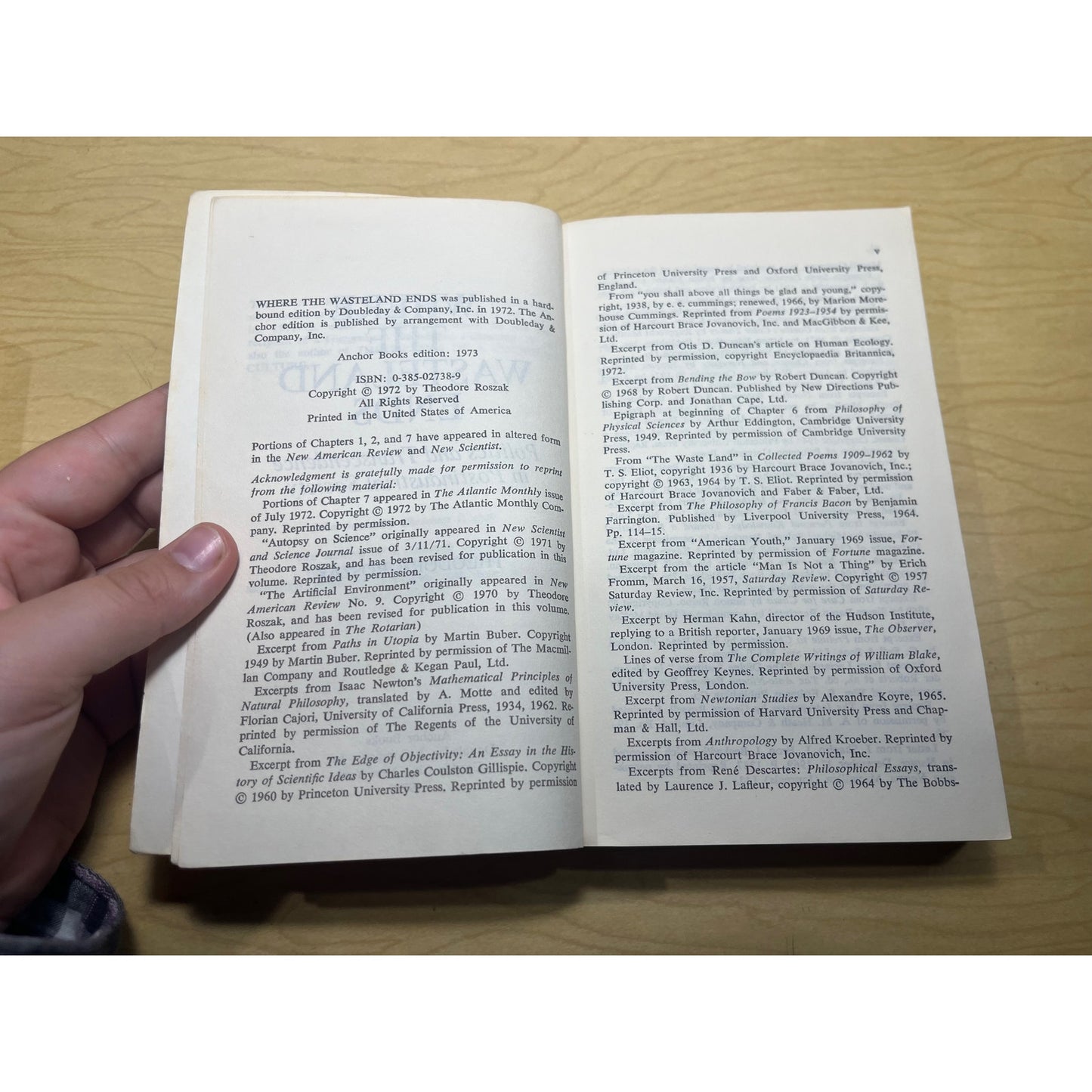 Where the Wasteland Ends - Theodore Roszak - Anchor Books - Paperback