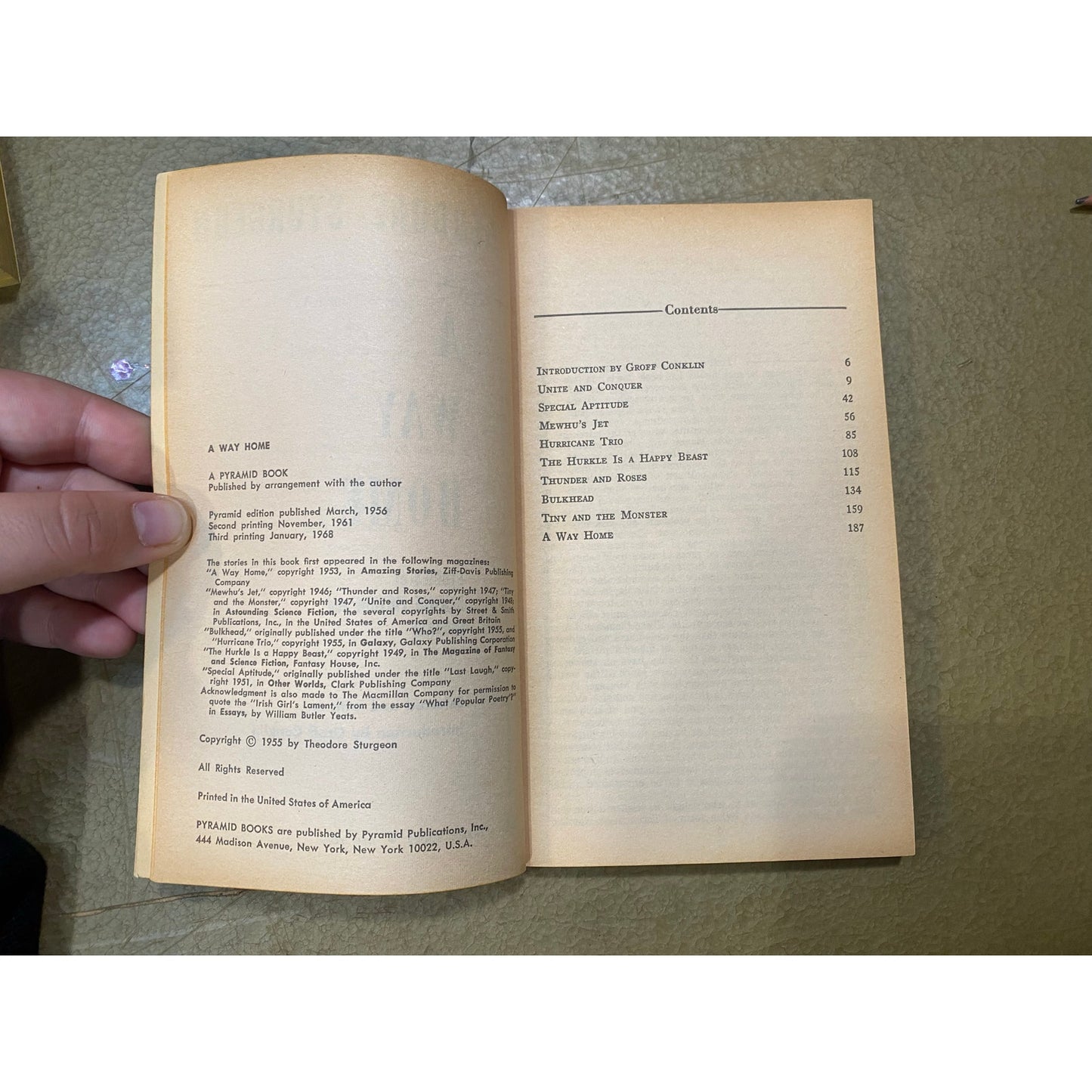 Theodore Sturgeon - A Way Home - Pyramid Books- Paperback