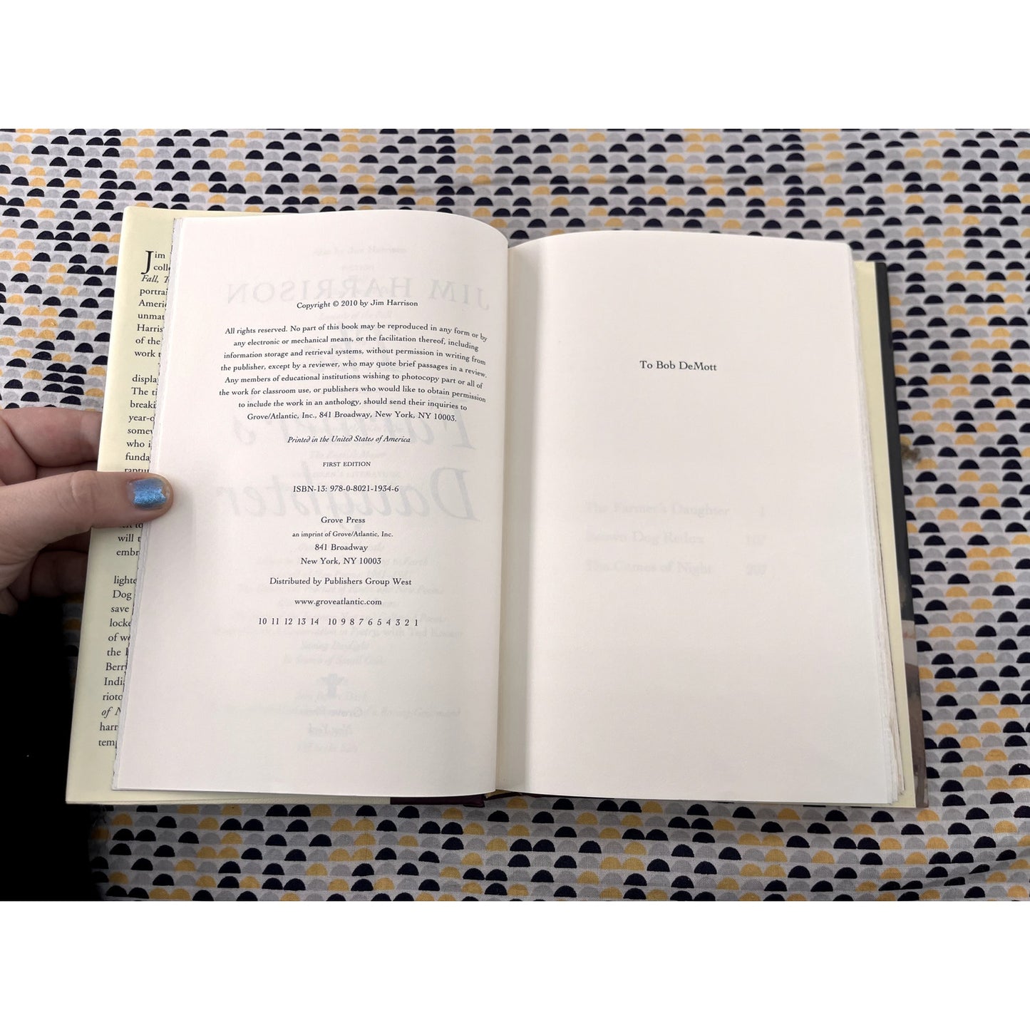 The Farmer's Daughter - Jim Harrison - Grove Press - Hardcover 1st Edition 1st Printing