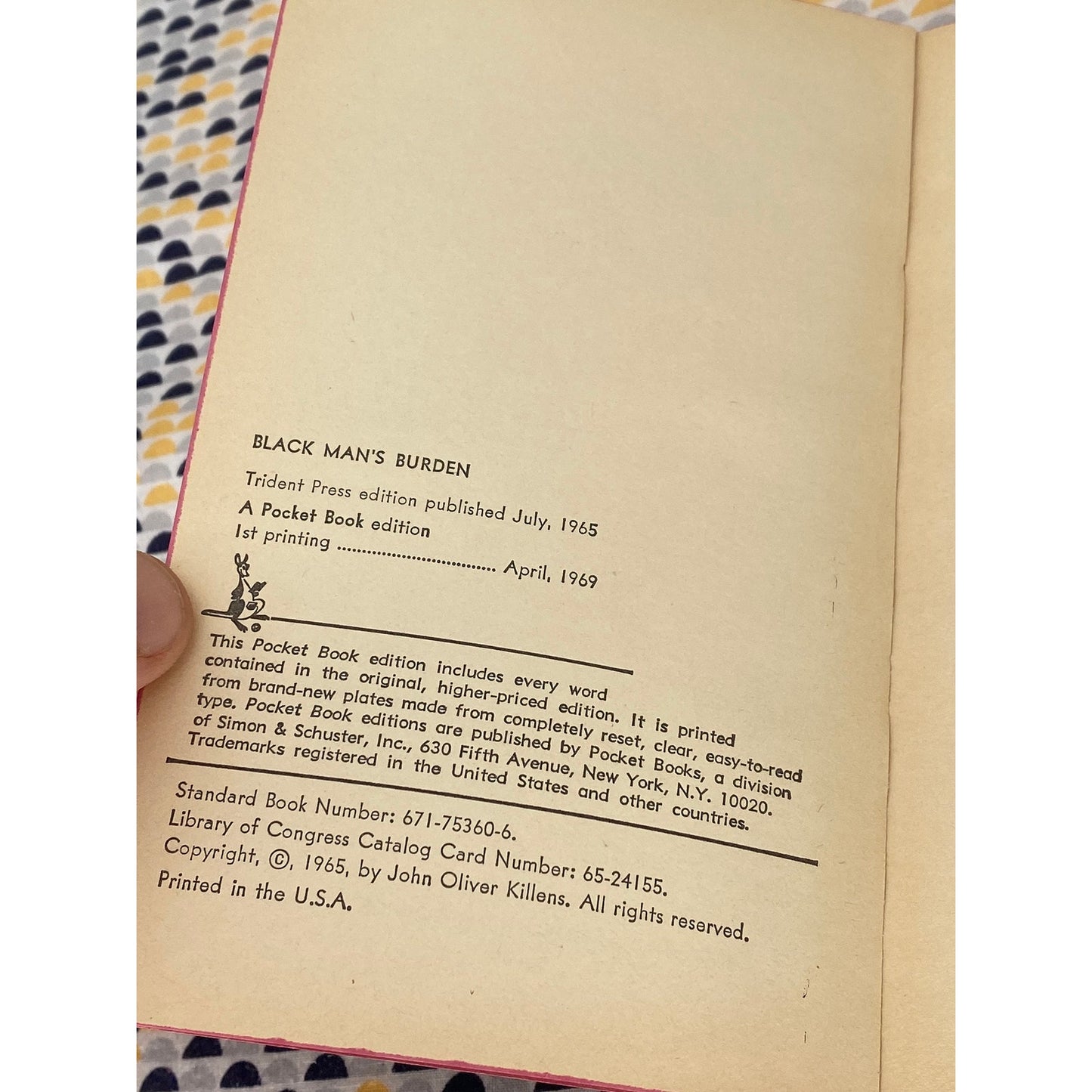 Black Man's Burden - John Oliver Killens - Vintage Paperback Book