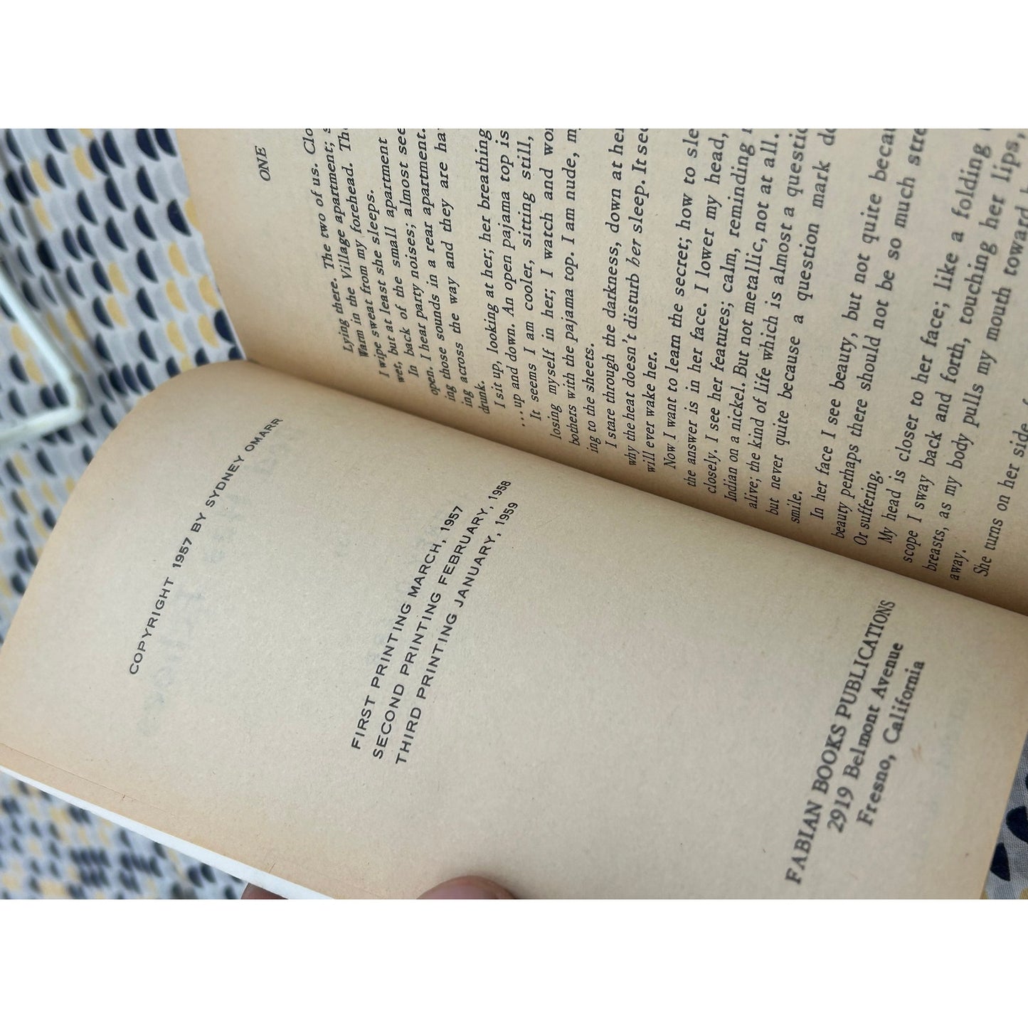 My Bed Has Echoes - Sydney Omarr - Fabian Books - Sleaze - Vintage Paperbacks