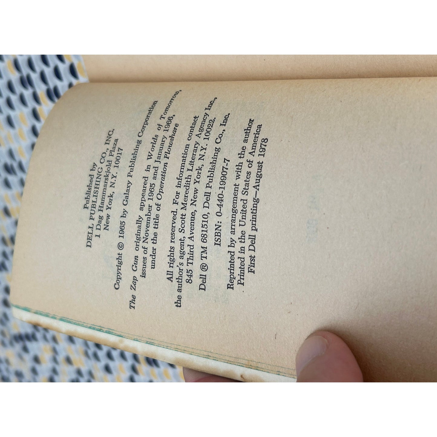 The Zap Gun - Philip K. Dick - Vintage Paperback Book - Dell Edition