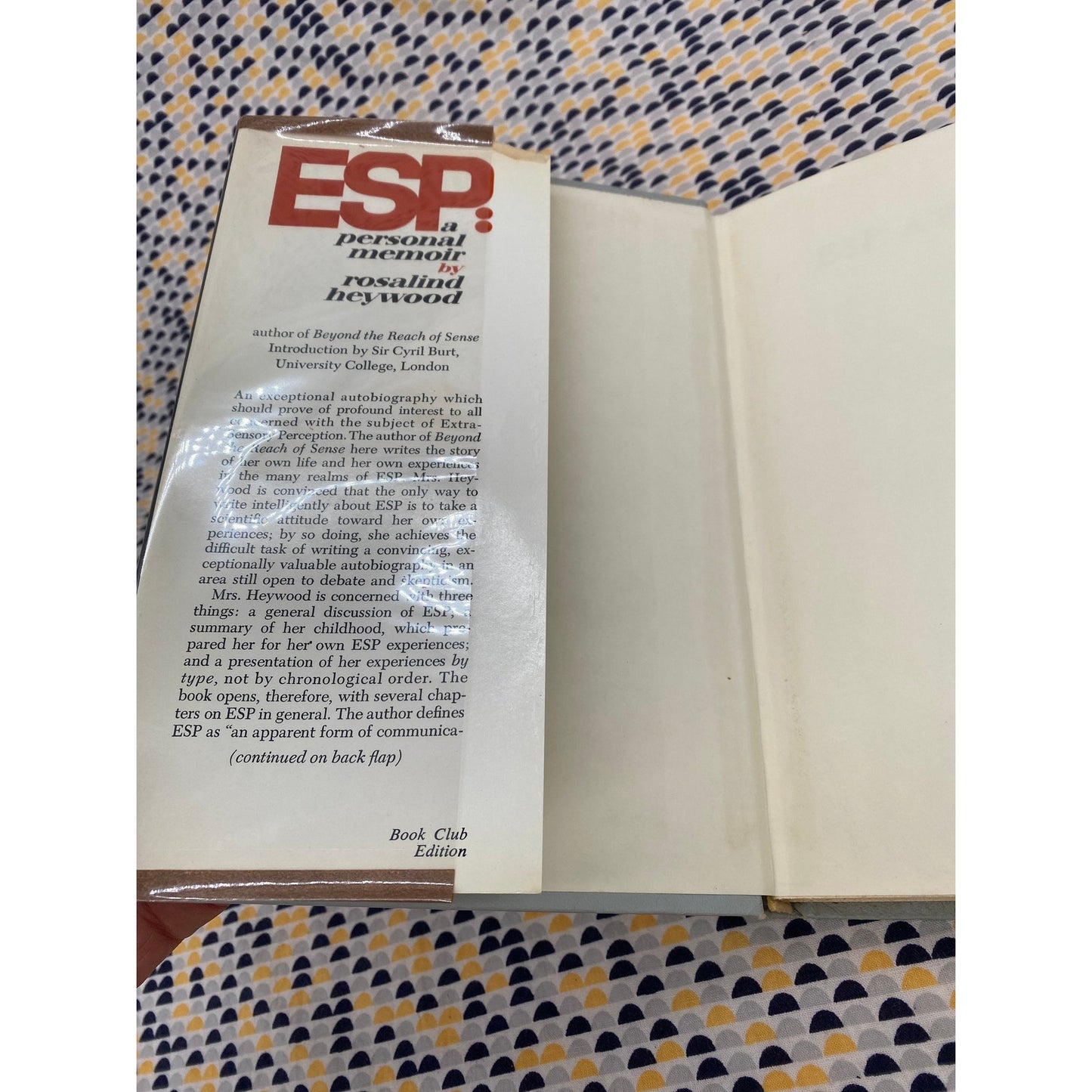ESP : A Personal Memoir - Rosalind Heywood - Vintage Hardcover Book - Dutton Ed
