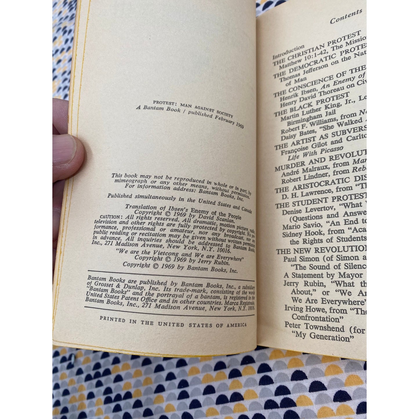 Protest: Man Against Society - Vintage Paperback Book - Bantam Books Edition