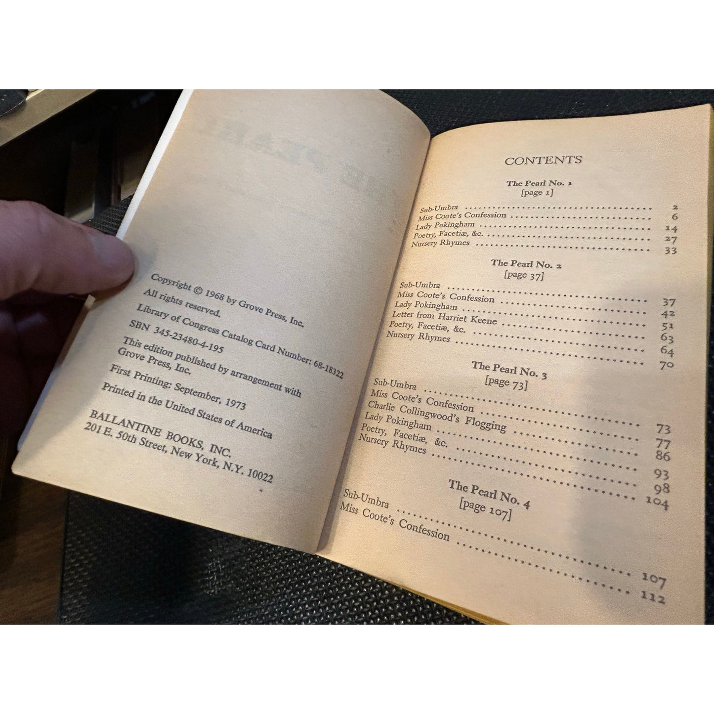 The Pearl - Journal of Voluptuous Reading - Underground Magazine of Victorian England - Ballantine Edition