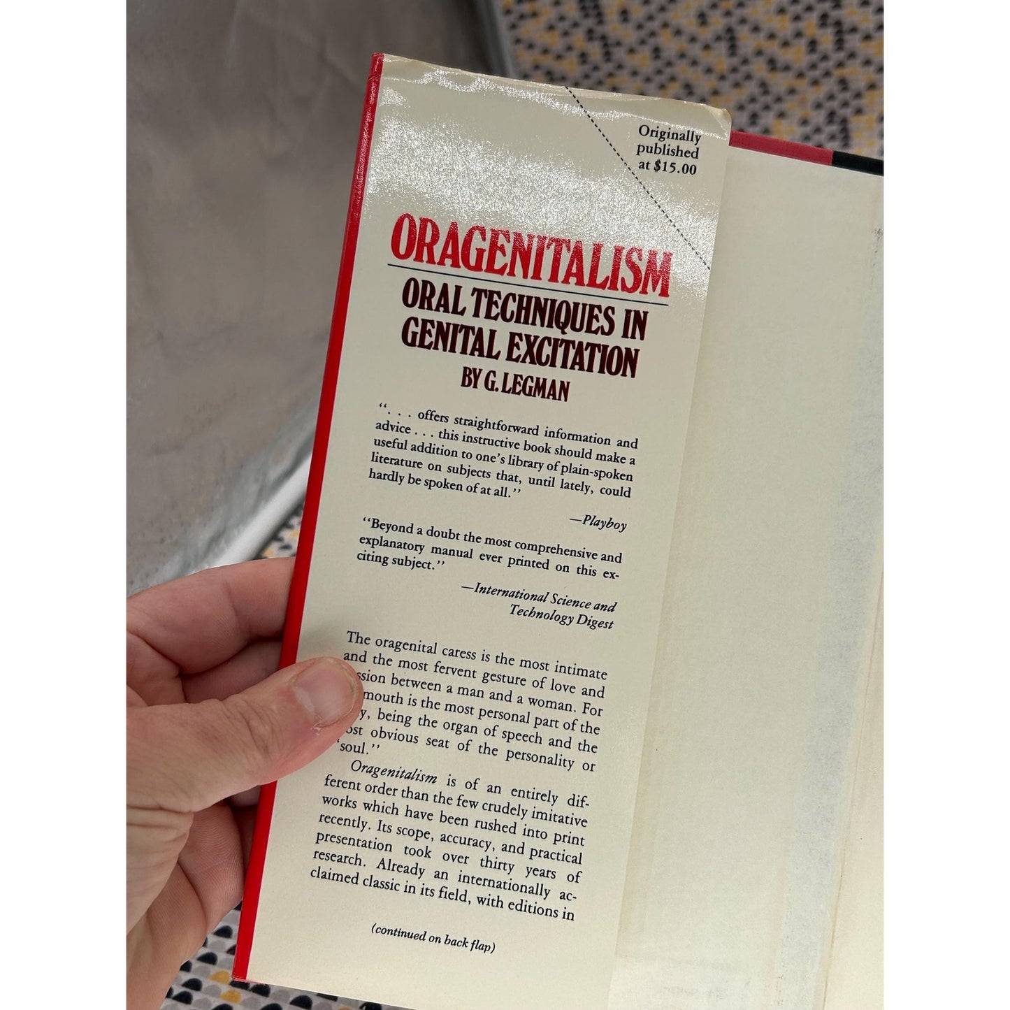 Oragenitalism: Oral Techniques In Genital Excitation - G. Legman -Hardcover Book