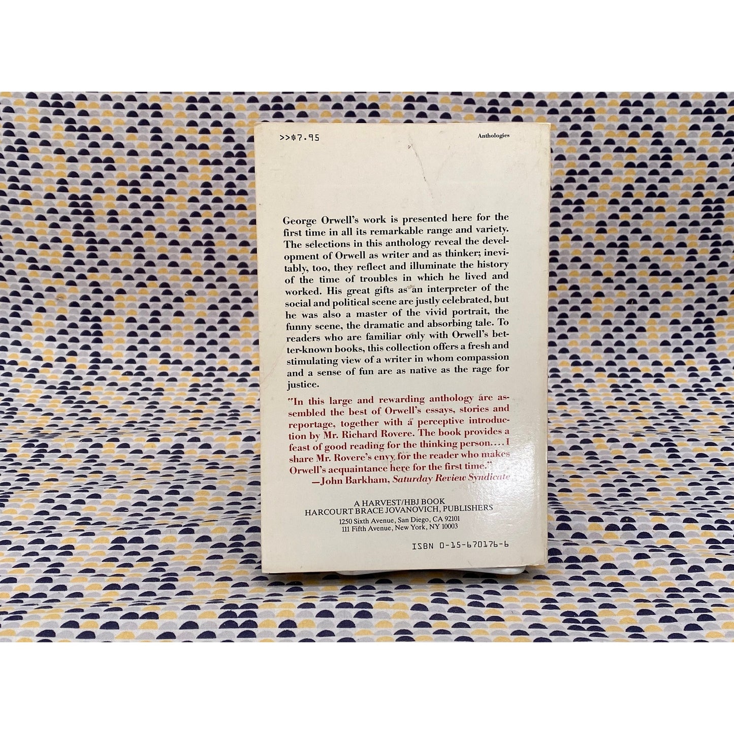 The Orwell Reader - George Orwell - Vintage Paperback - Harvest Books Edition