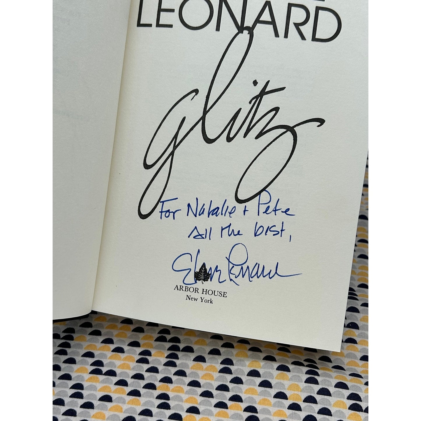 Signed - Glitz - Elmore Leonard - Vintage Hardcover Book - Arbor House Edition