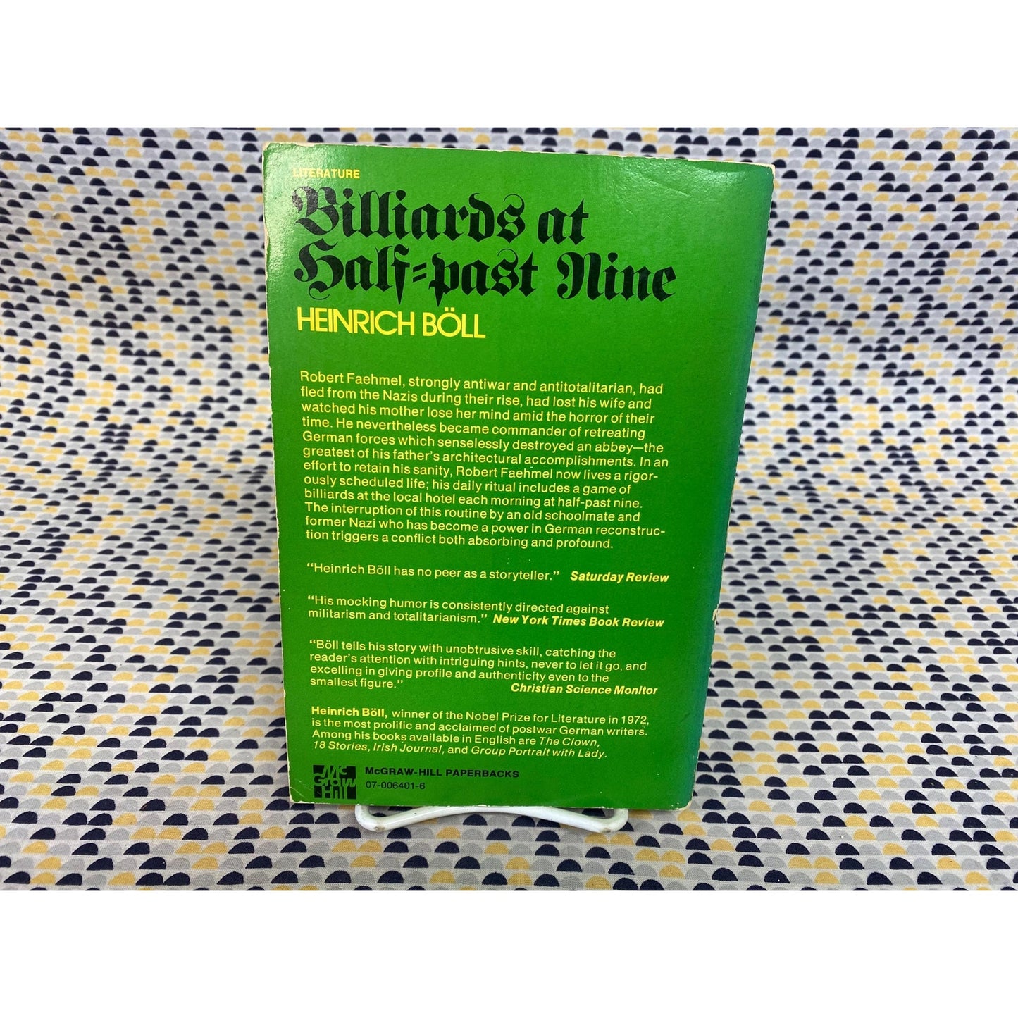 Billiards at Half Past Nine - Heinrich Boll - Vintage Paperback - Mcgraw Hill Edition