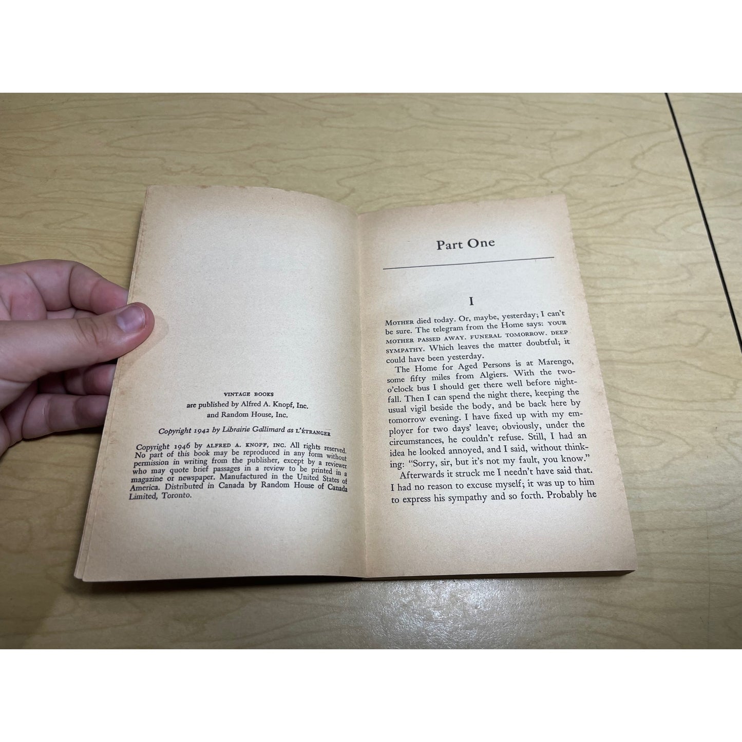 The Stranger - Albert Camus - Vintage Paperback Book