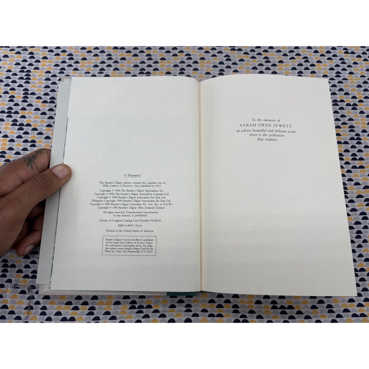 O Pioneers! - Willa Cather - Readers Digest - Hardcover