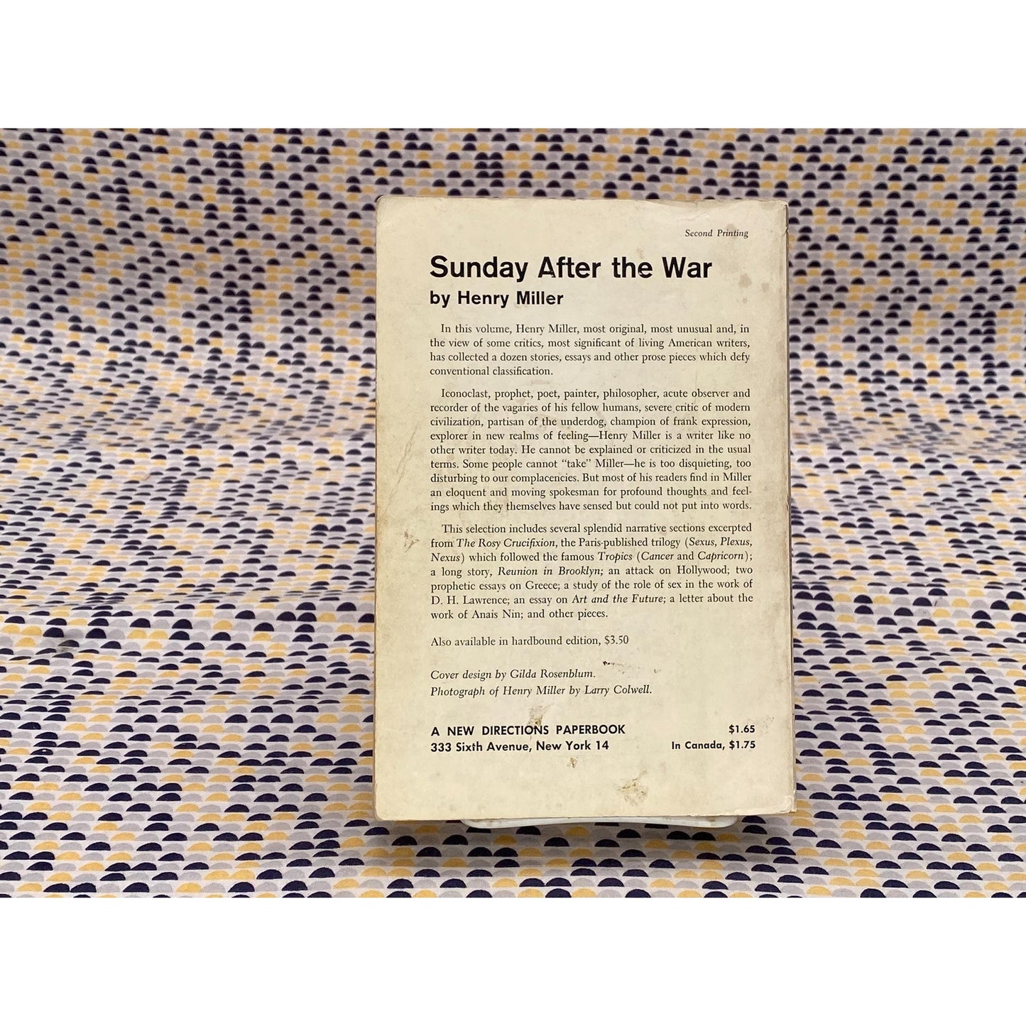 Sunday After The War - Henry Miller - Vintage Paperback Book - New Directions Edition