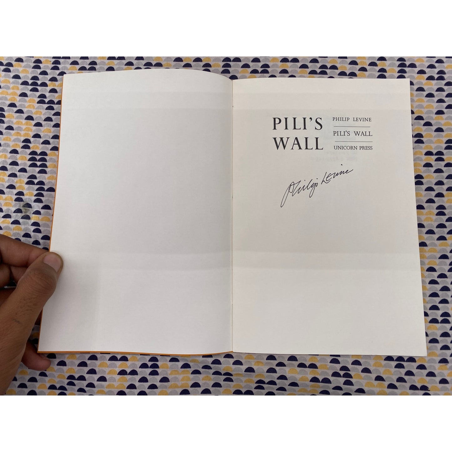 Signed - Pili's Wall - Philip Levine - Unicorn Press - Paperback