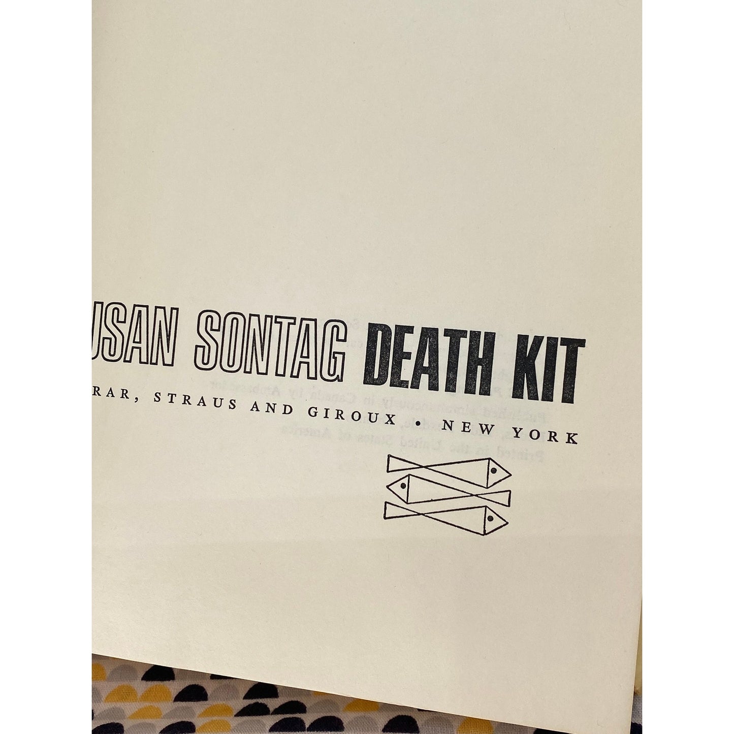 Susan Sontag - Death Kit - Vintage Hardcover Book - 1967 Farrar Strauss Giroux Edition
