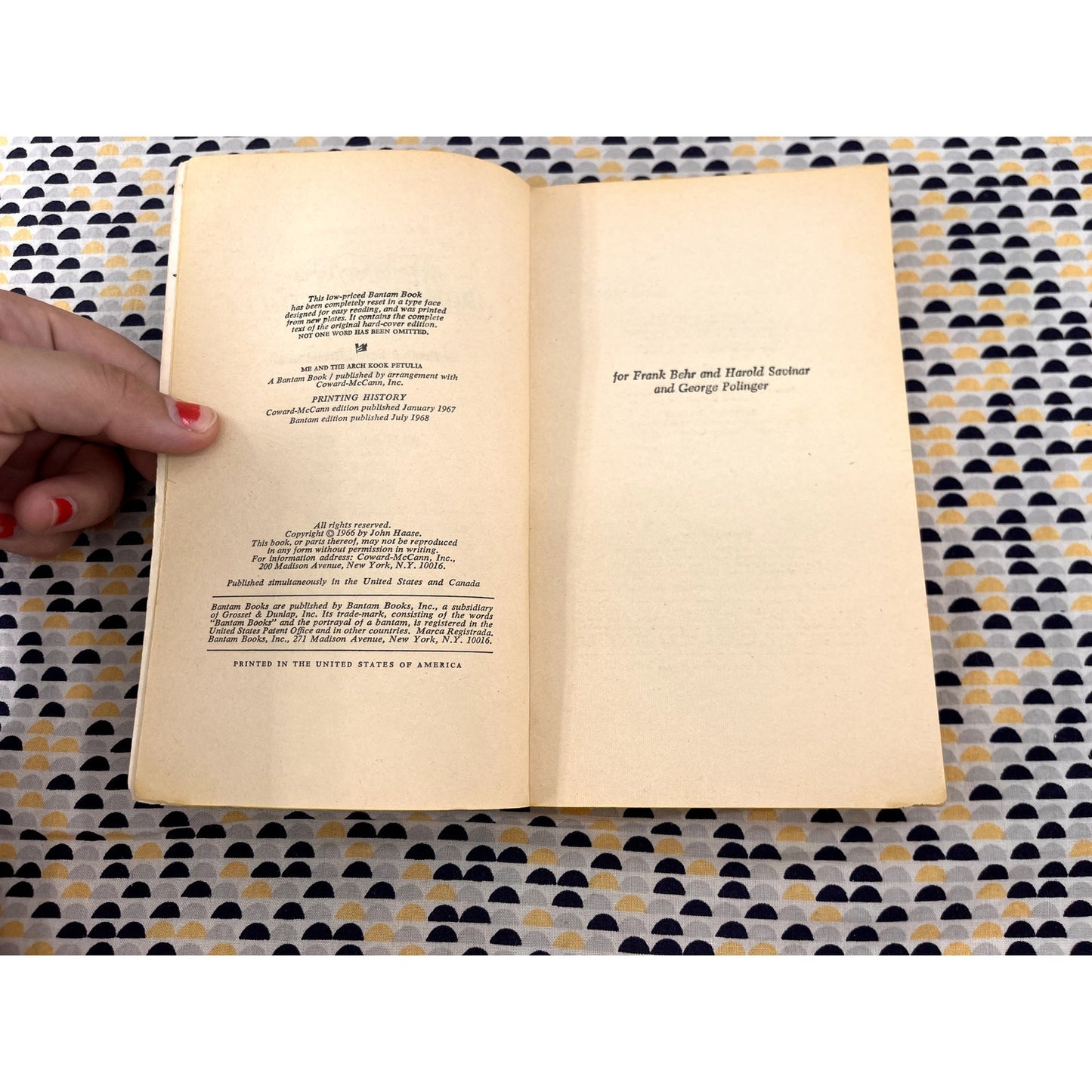 Me And The Arch Kook Petula - John Haase - Vintage Paperback Book - Bantam Edition