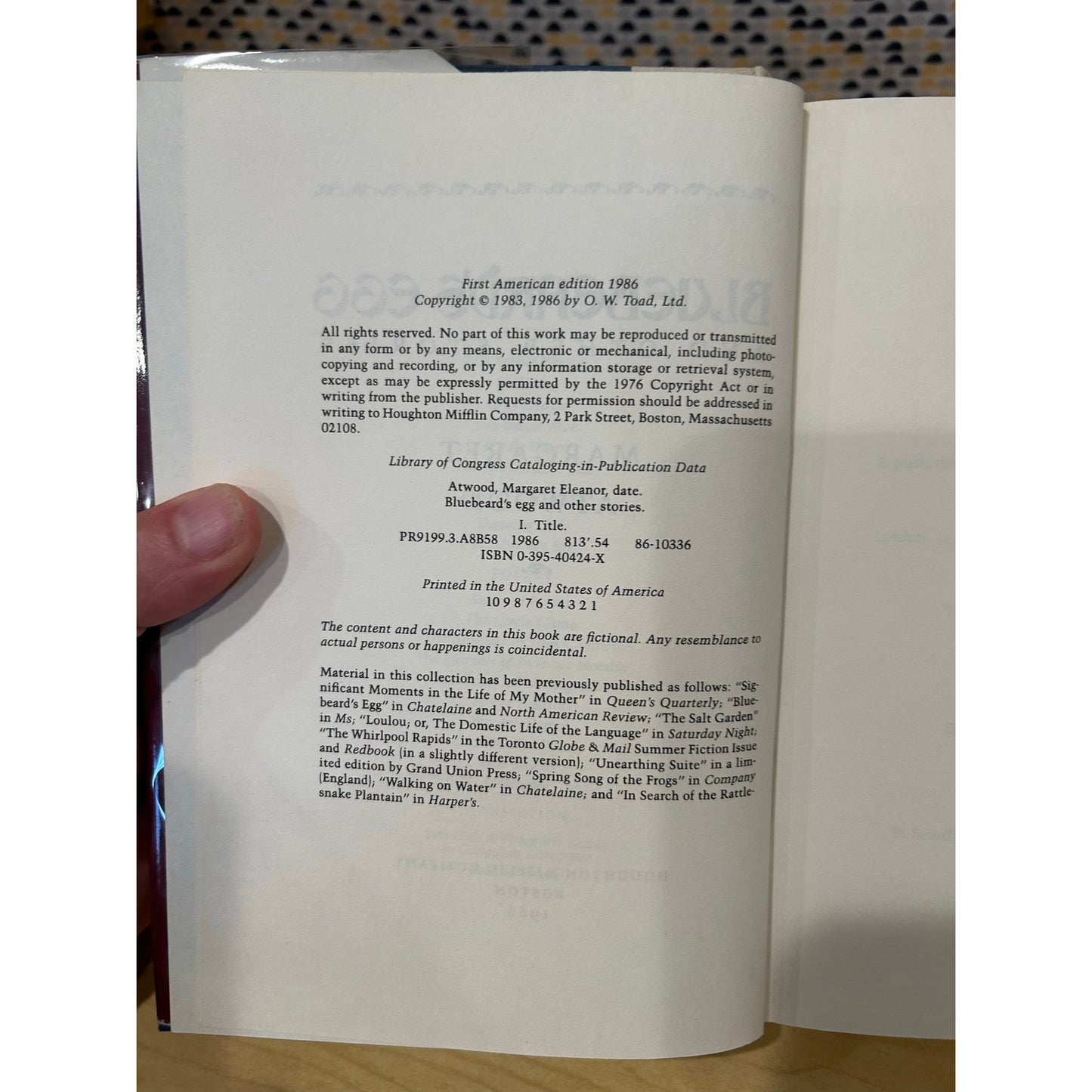 Bluebeard's Egg and Other Stories - Margaret Atwood - 1st Edition, 1st Printing