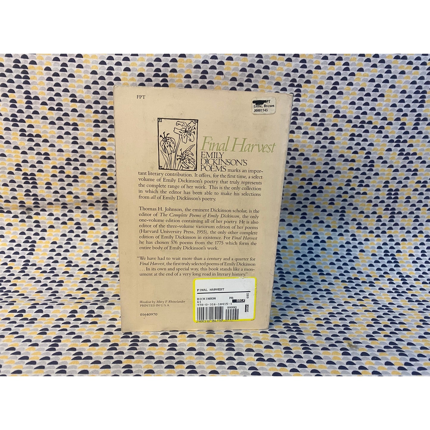 Final Harvest - Emily Dickinson Poems - Vintage Paperback - Little Brown and Co