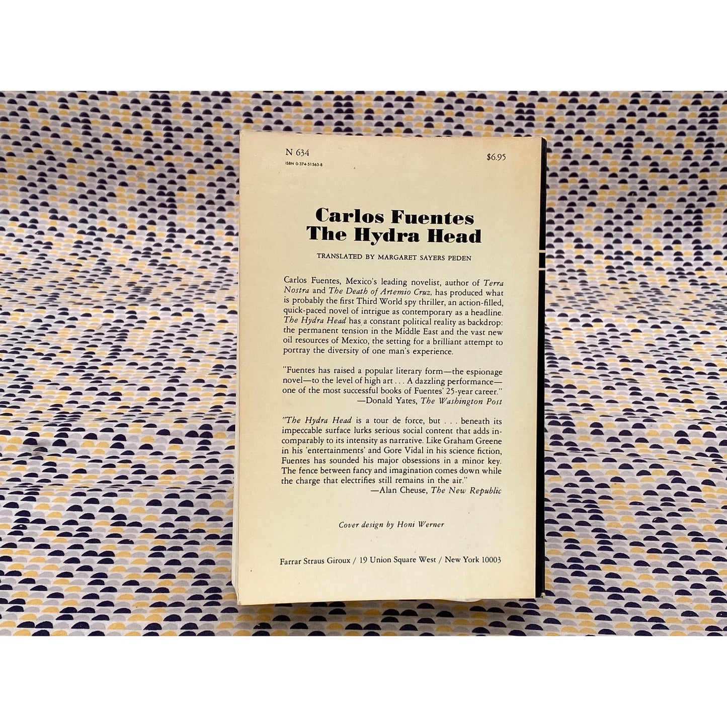 The Hydra Head - Carlos Fuentes - Vintage Paperback Book - Farrar, Straus and Giroux Edition