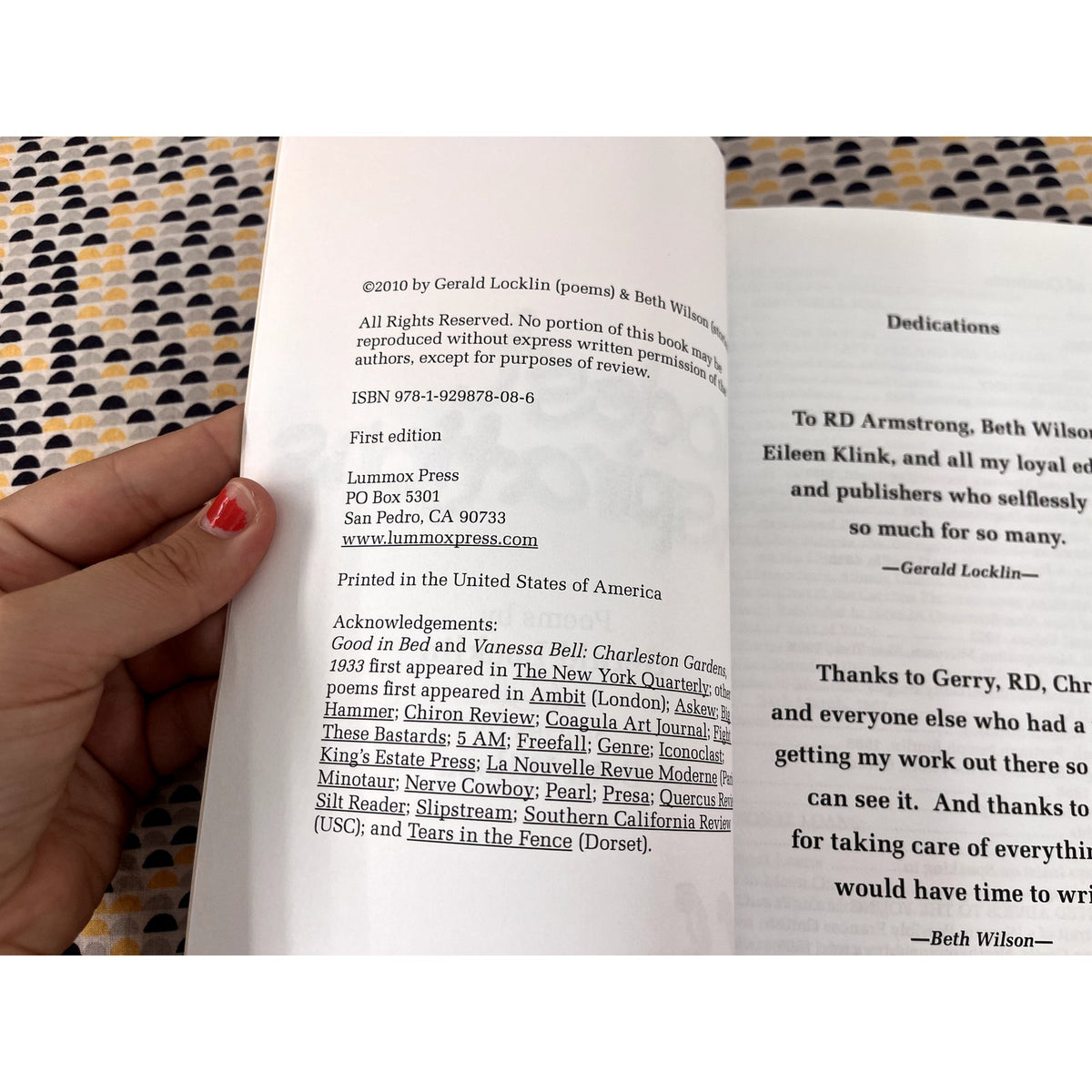 SIGNED - Modest Aspirations - Gerald Locklin & Beth Wilson - Lummox Press - Paperback