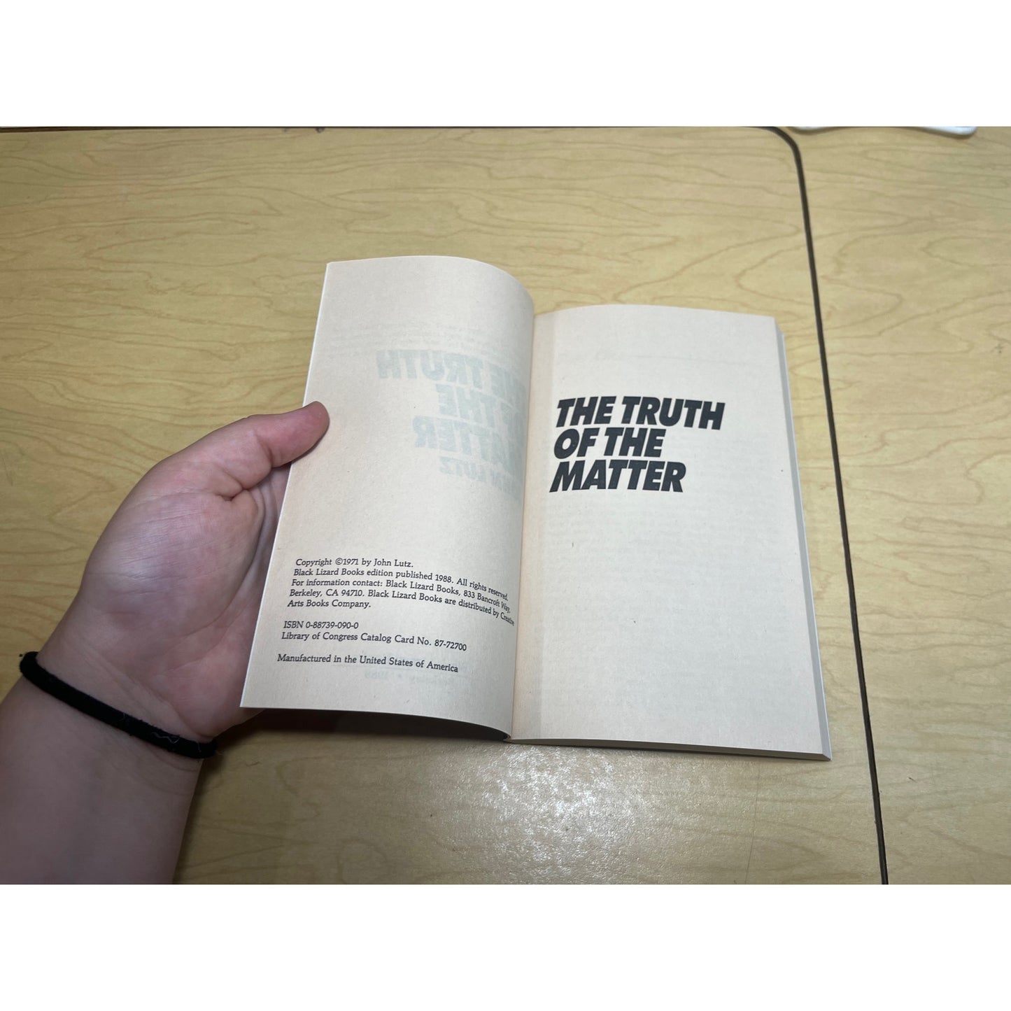 The Truth of the Matter - John Lutz - Black Lizard Crime - Paperback