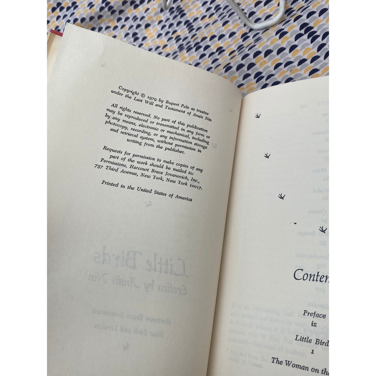 Little Birds - Erotica by Anais Nin - Vintage Hardcover Book - HBJ Edition