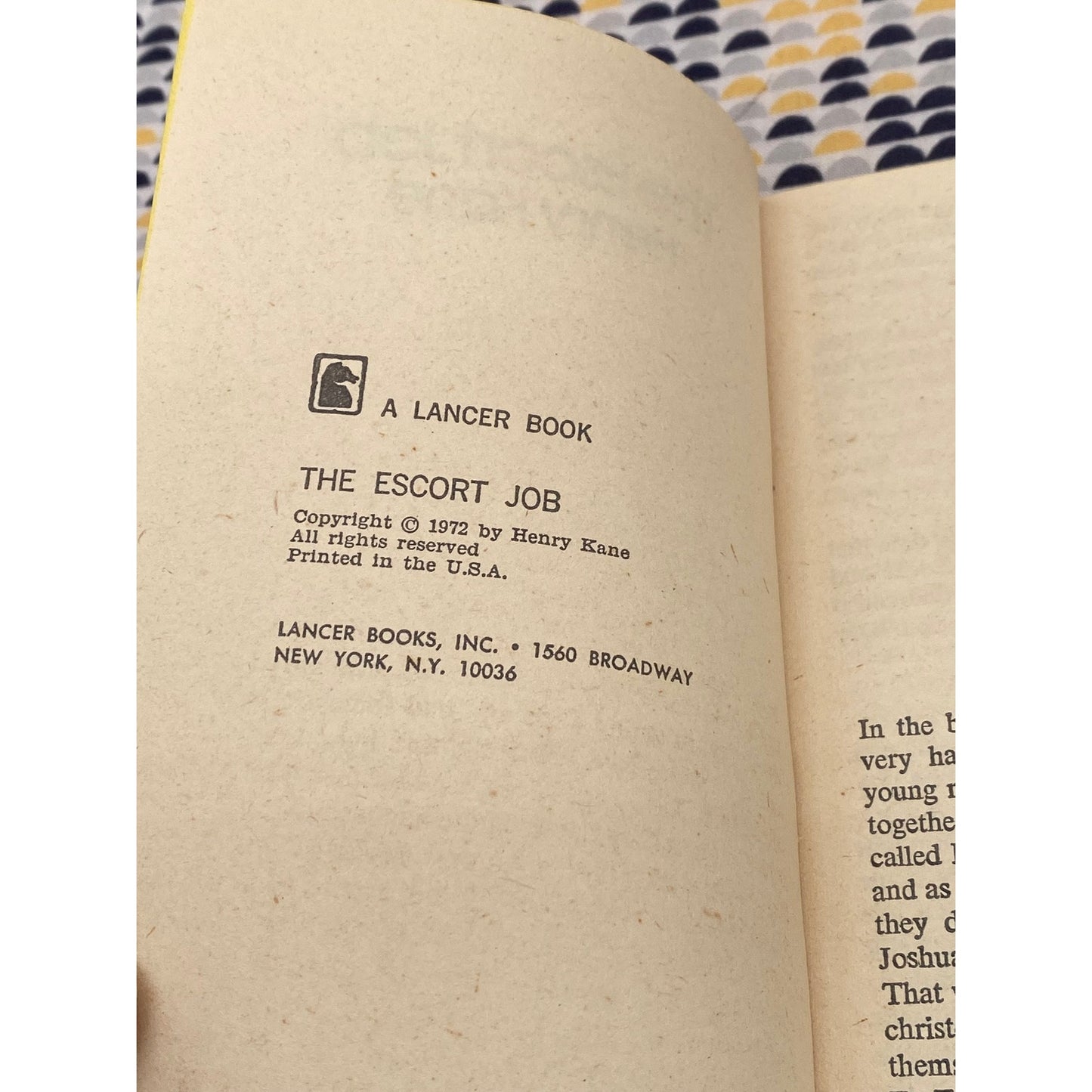 The Escort Job - Henry Kane - Peter Chambers Mystery - Pulp Sleaze - Lancer