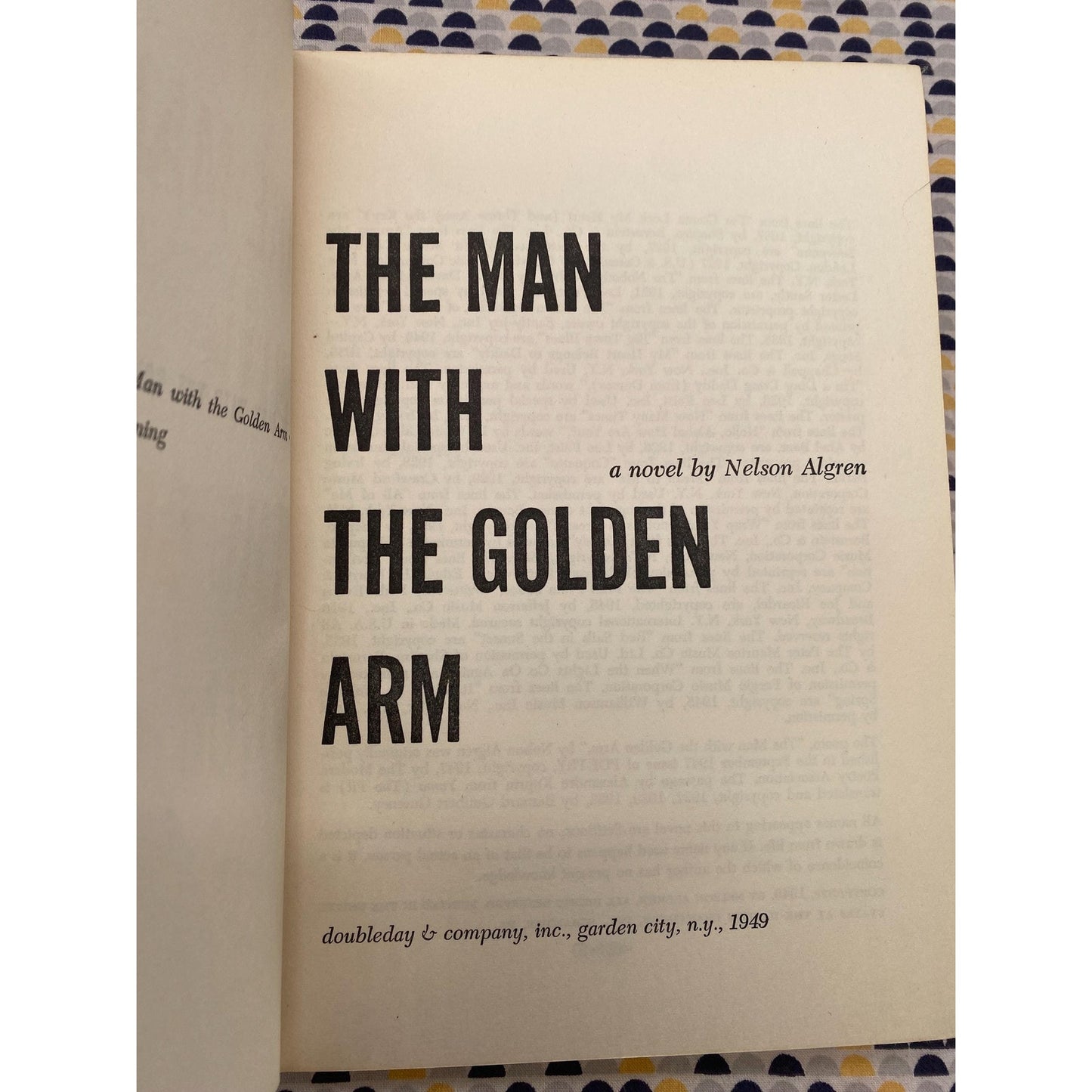 The Man With The Golden Arm - Nelson Algren - Vintage Hardcover Book - Doubleday & Co. Edition